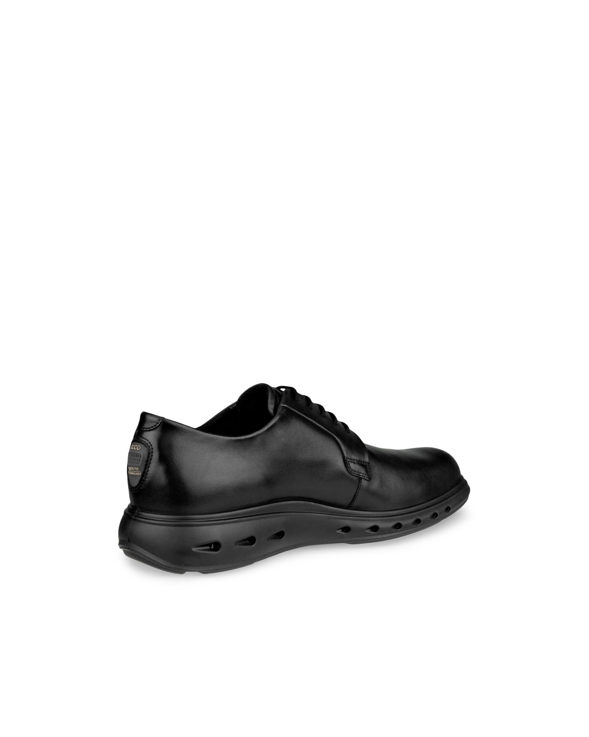 Men's ECCO® Hybrid 720 Leather Gore-Tex Derby Shoe - Black - Back