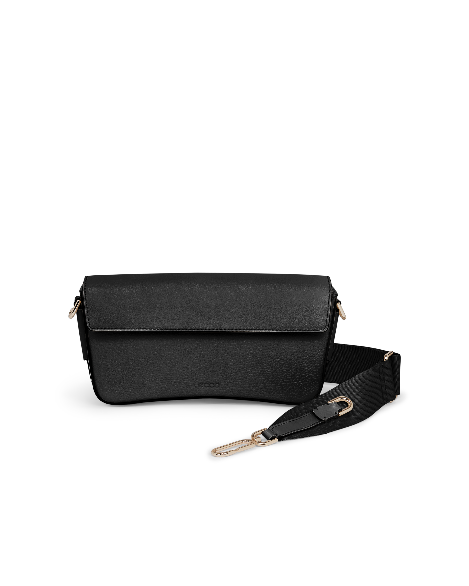 ECCO® Textureblock Leather Crossbody Bag - Black - Main