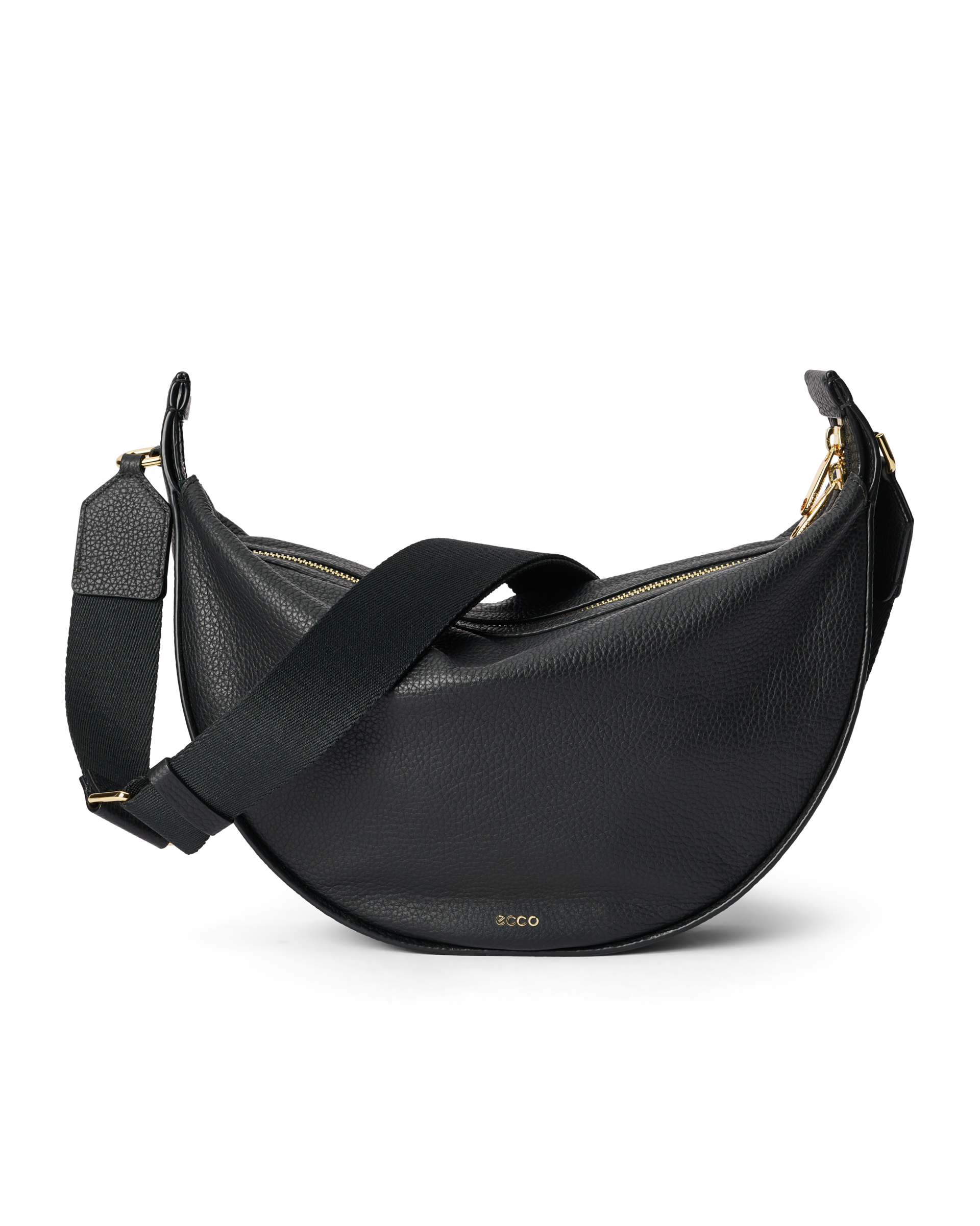 Kožená kabelka přes rameno ECCO® Fortune - Černá - Main