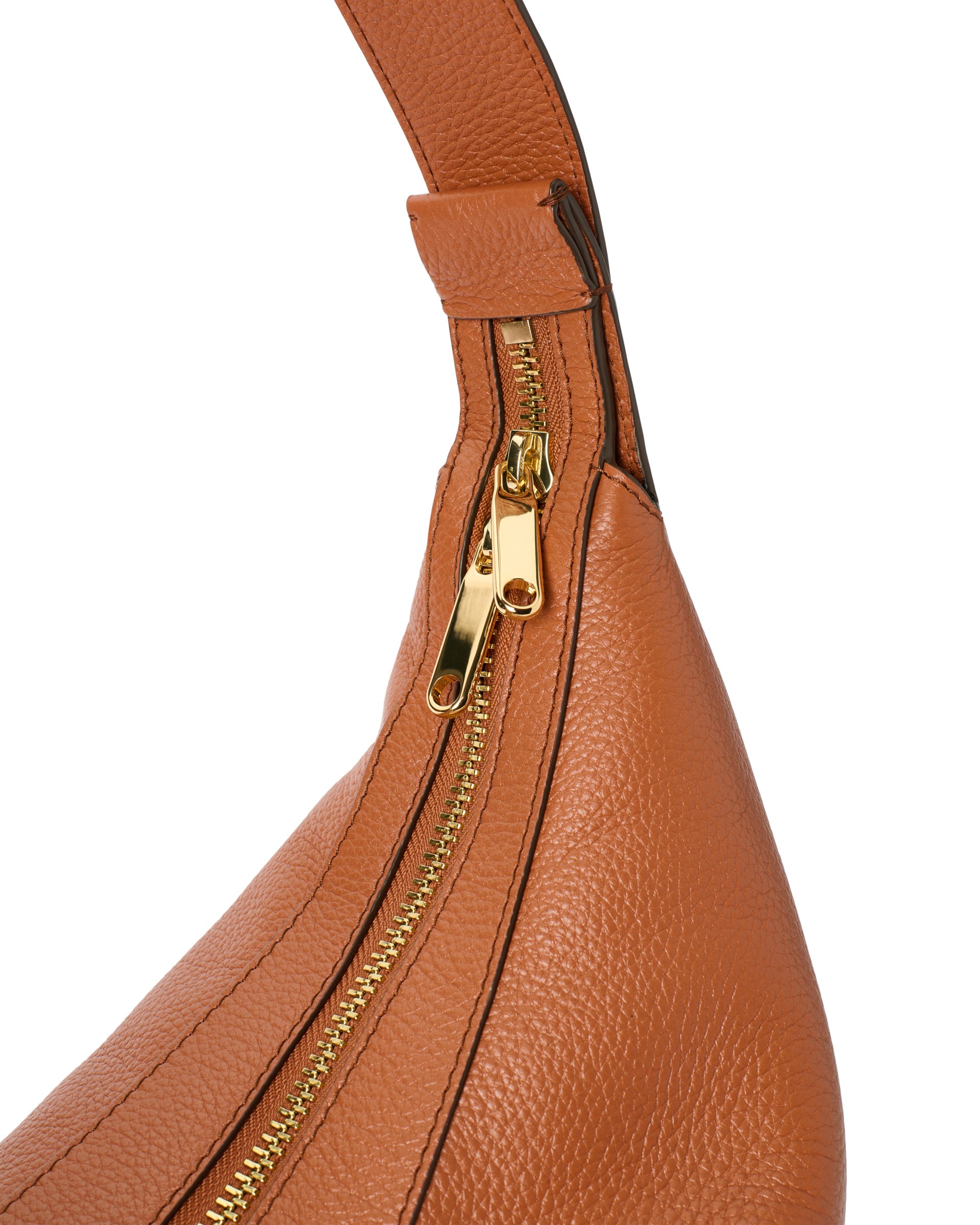 ECCO® Fortune Bag bőr hobo táska - Barna - Detail-1