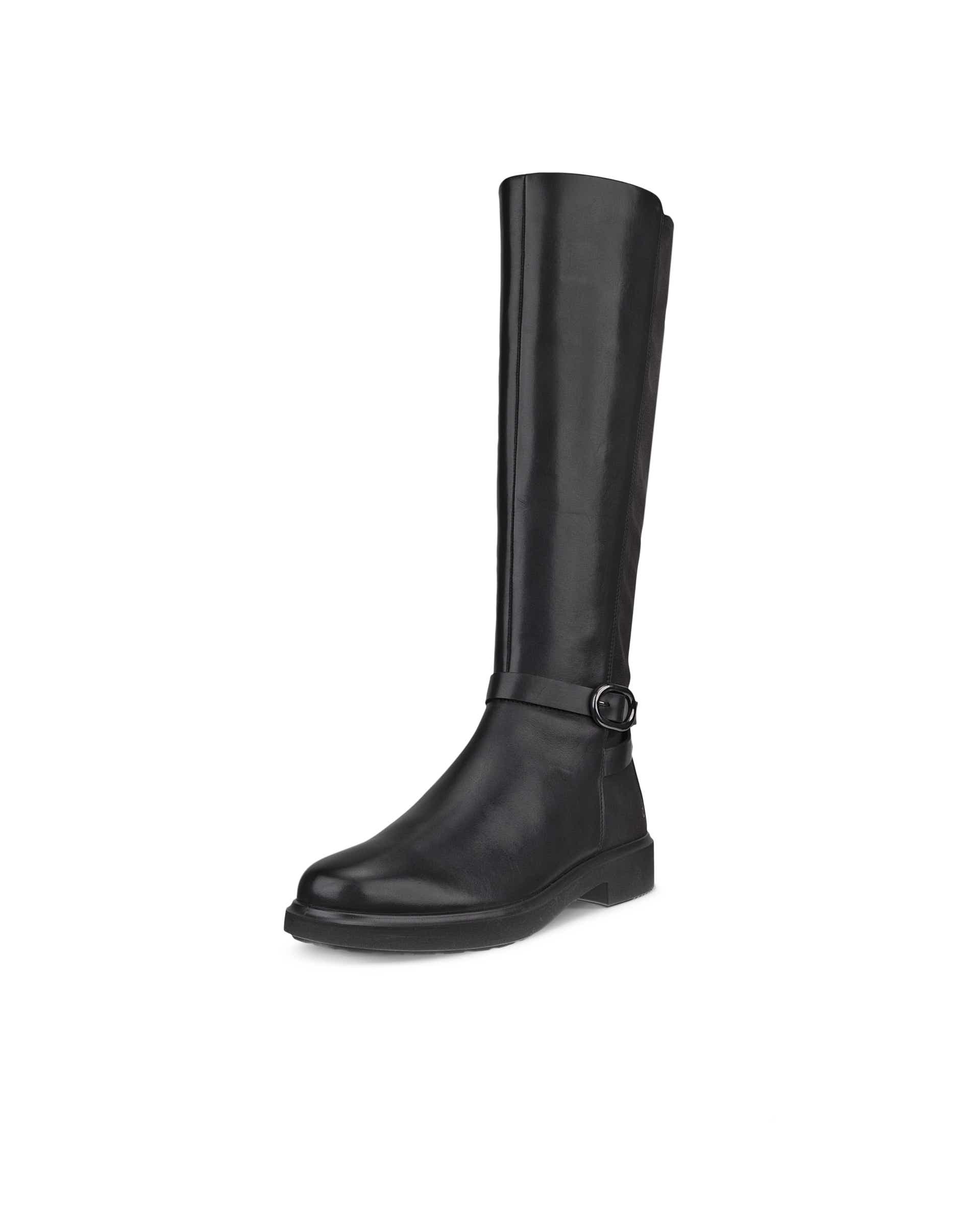 Women's ECCO® Metropole Amsterdam Leather Knee-High Boot - Black - Main