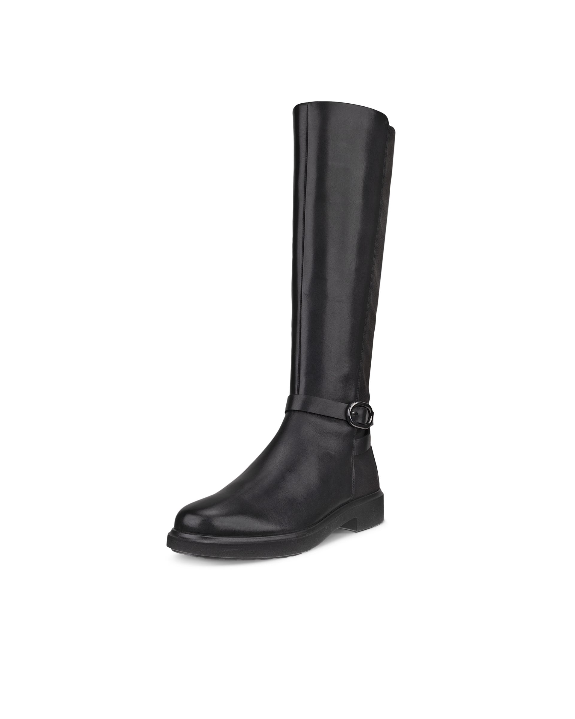 Women's ECCO® Metropole Amsterdam Leather Knee-High Boot - Black - Main