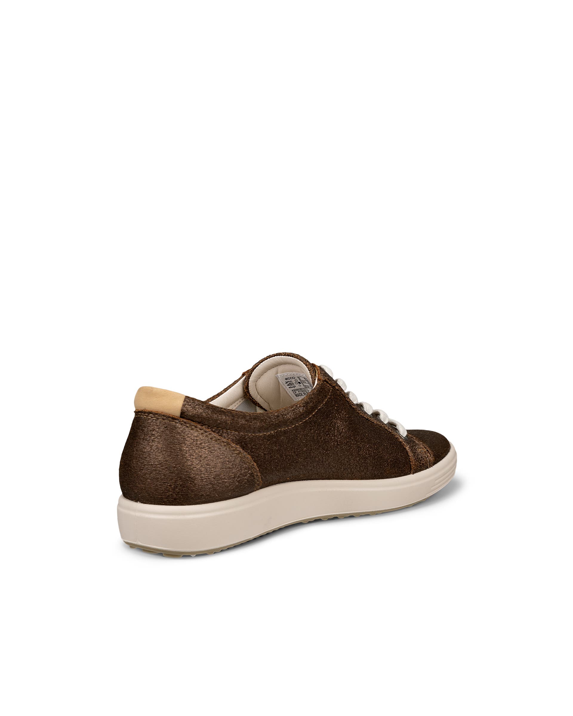 Women's ECCO® Soft 7 Leather Sneaker - Brown - Back