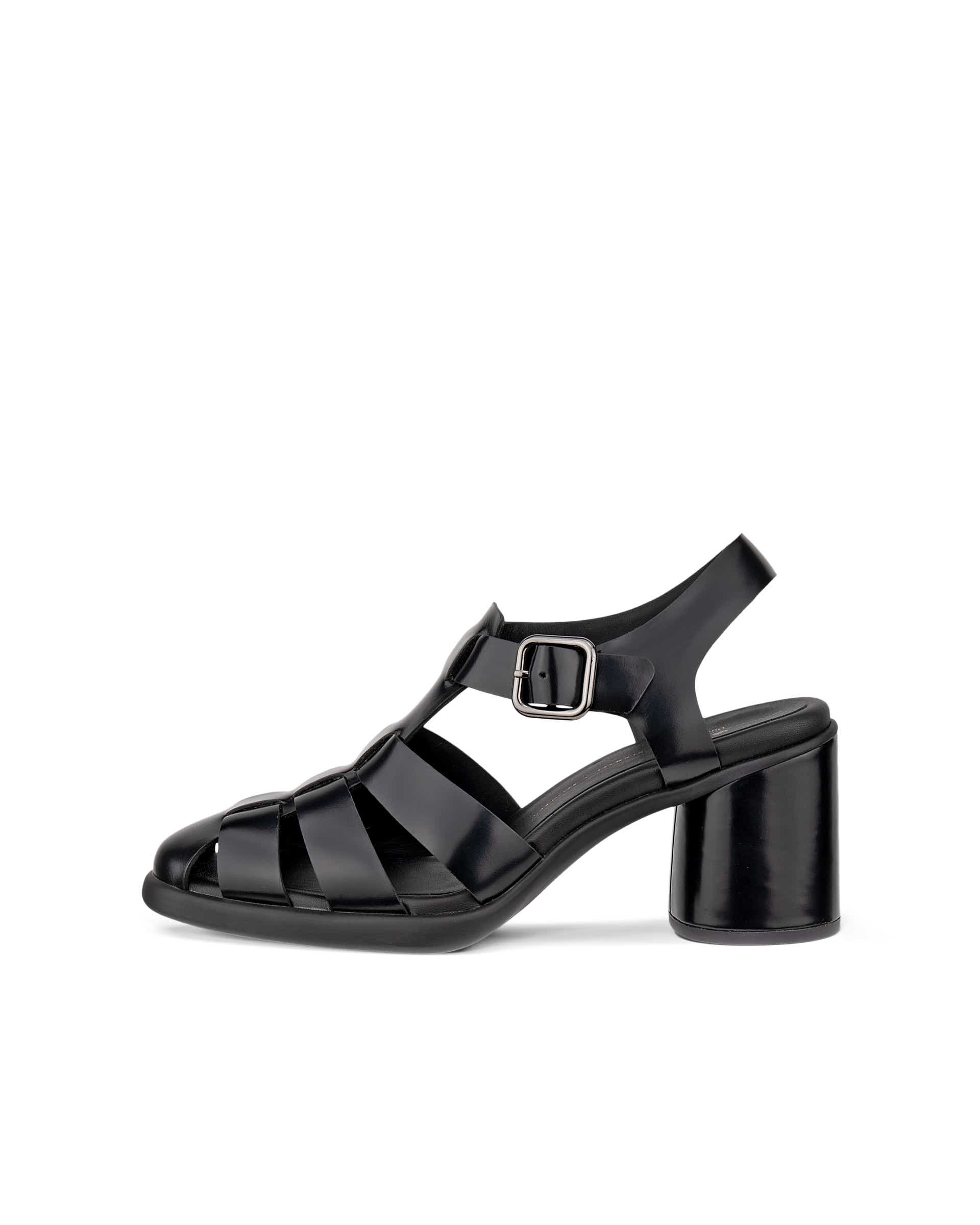 Women's ECCO® Sculpted Lx 55 Fisherman Heeled Sandal - Black - Outside