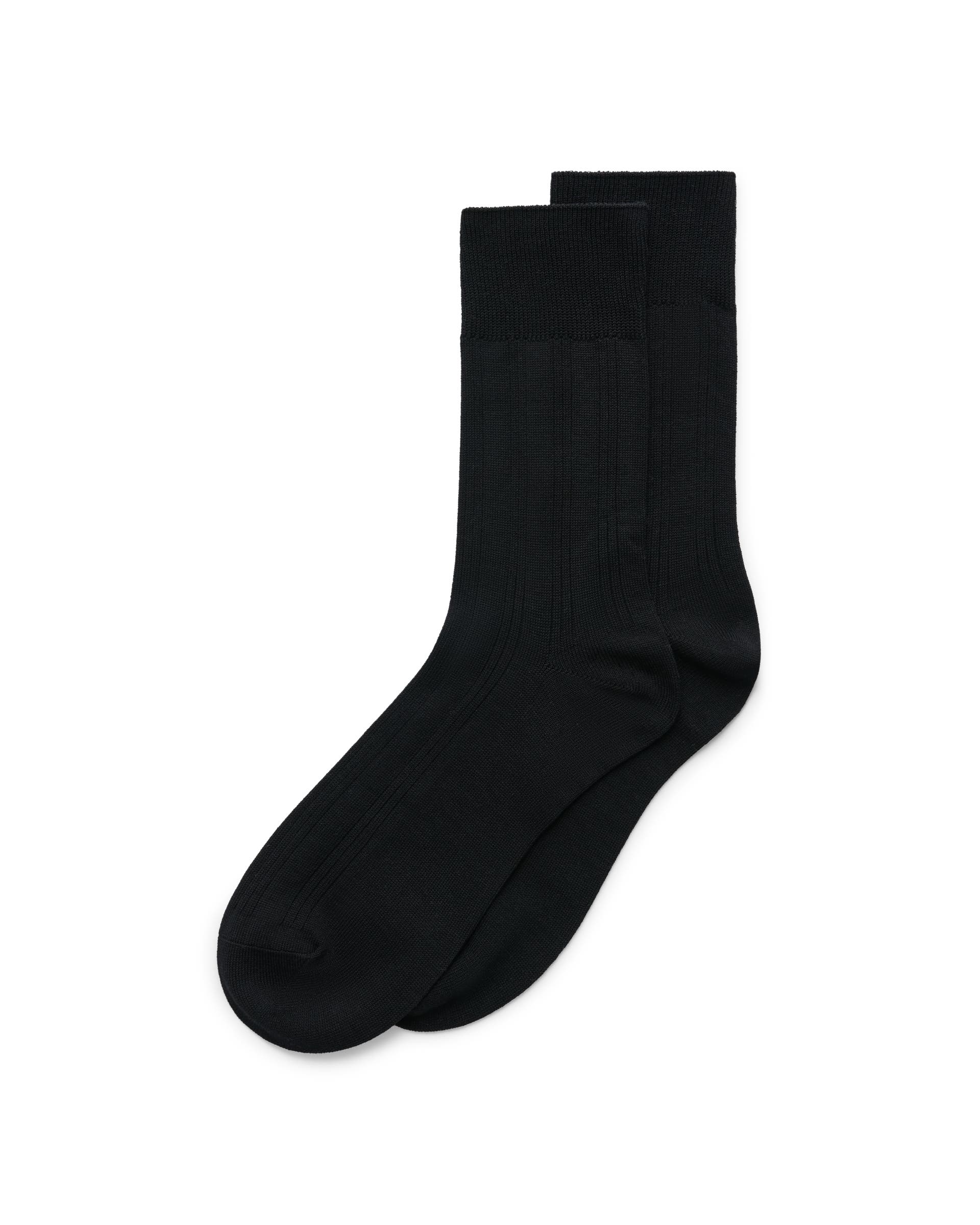 Men's ECCO® Ribbed Mid-Cut Socks - Black - Detail-2