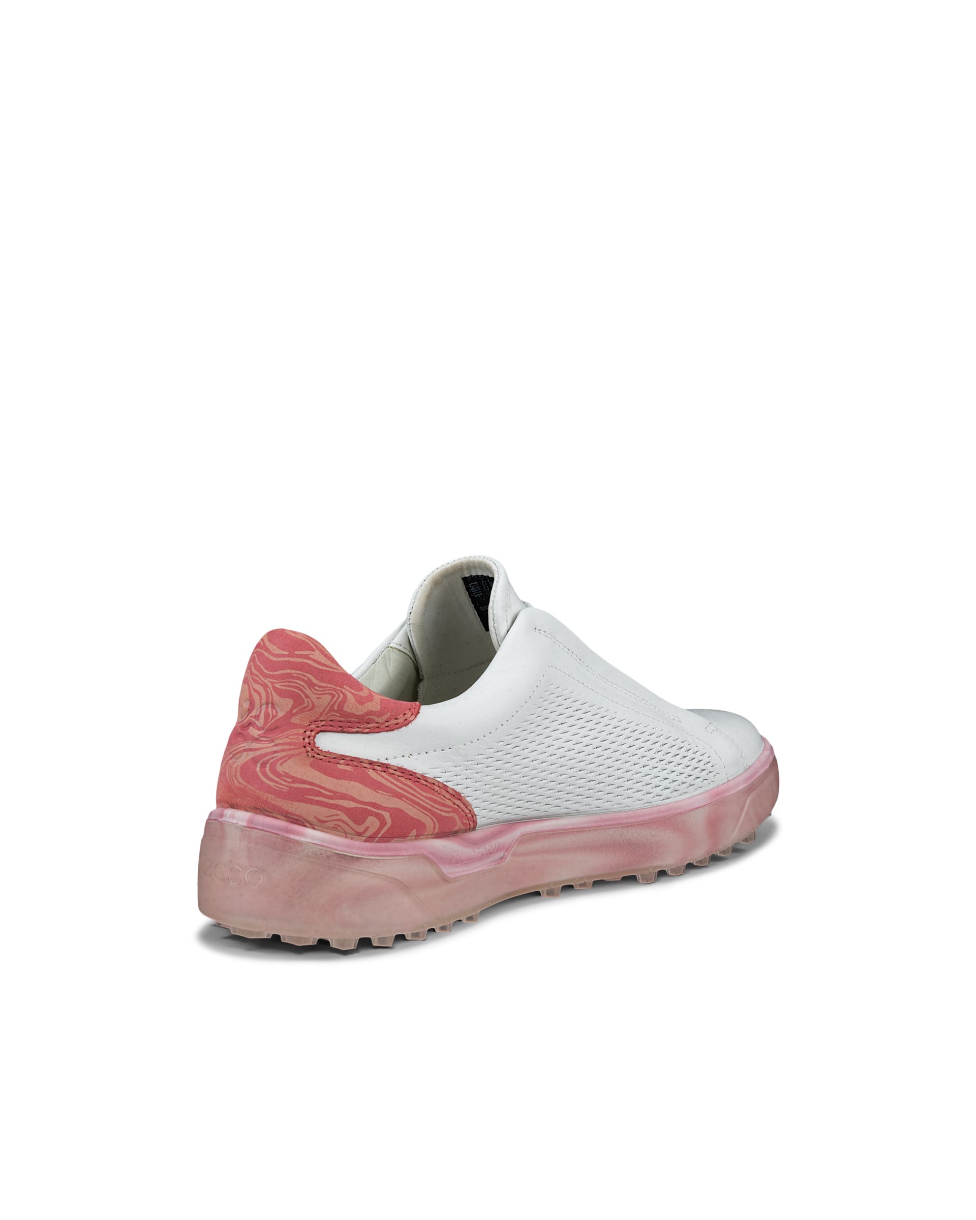 ECCO ゴルフシューズ 38 ホワイト/ピンク ECCO Golf Tray Raspberry ウィメンズ レザーゴルフシューズ | ホワイト