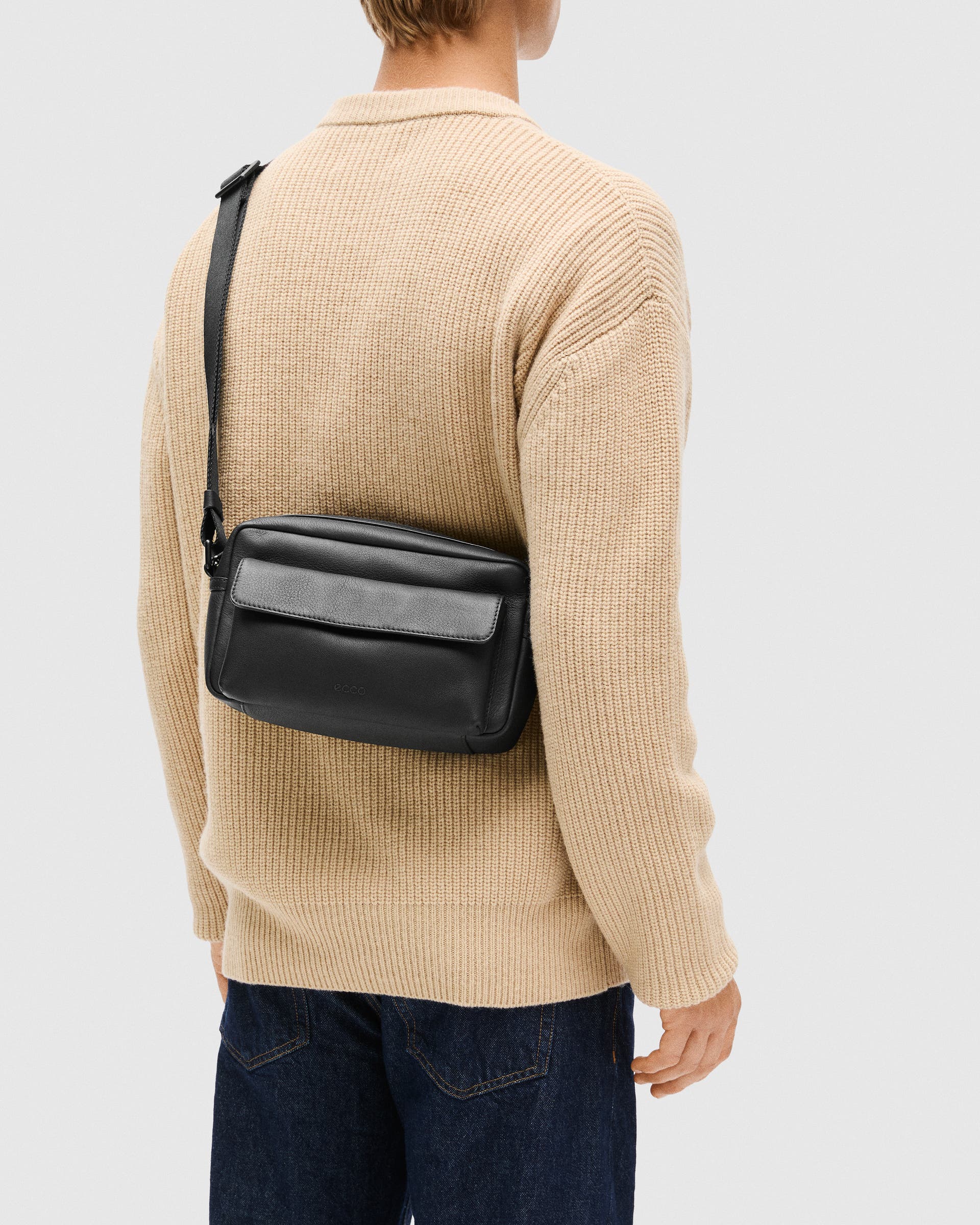 ECCO® Camera Bag Leather Camera Bag - Black - Lifestyle image-1