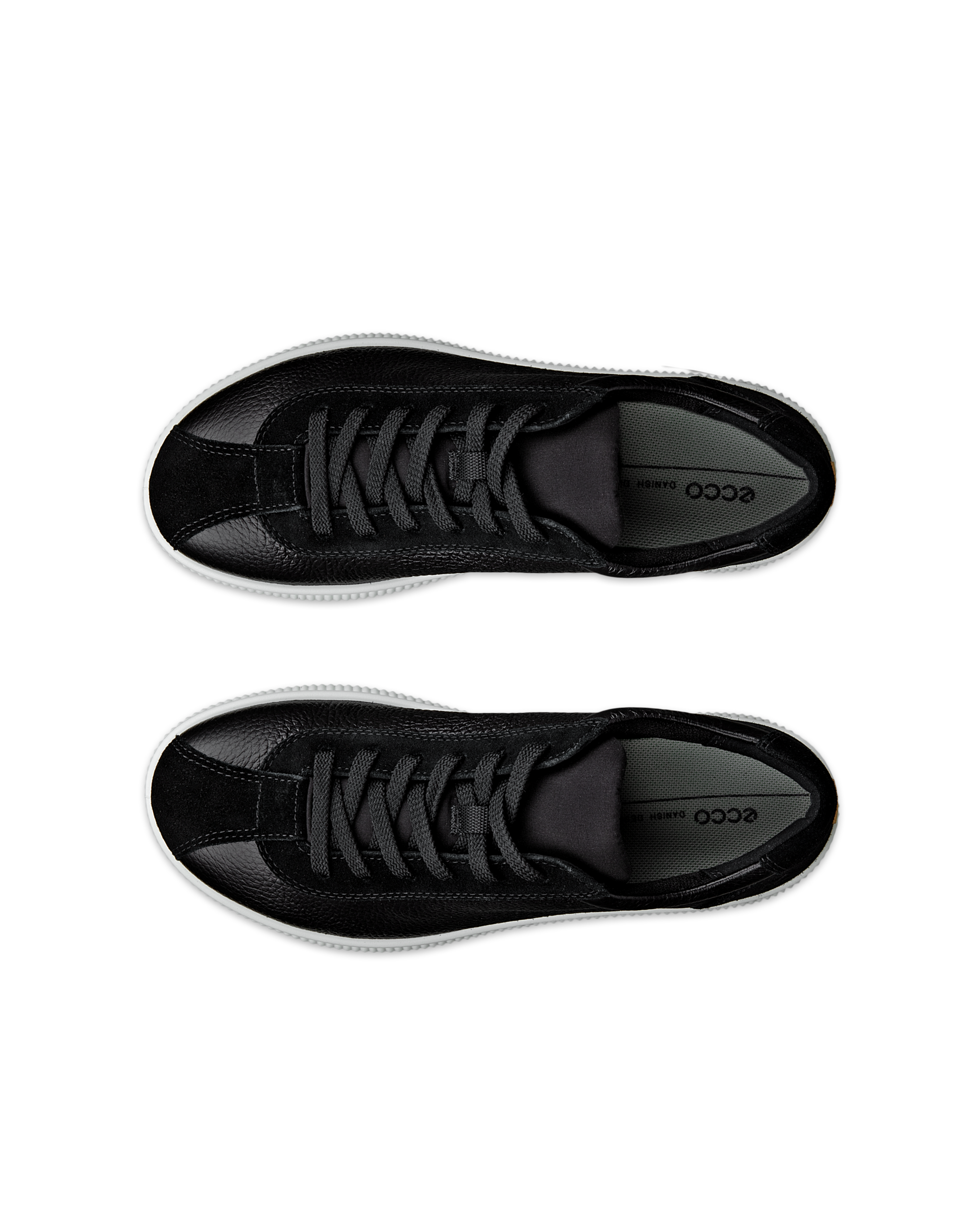 Ténis couro mulher ECCO® Soft Zero - Preto - Top left pair