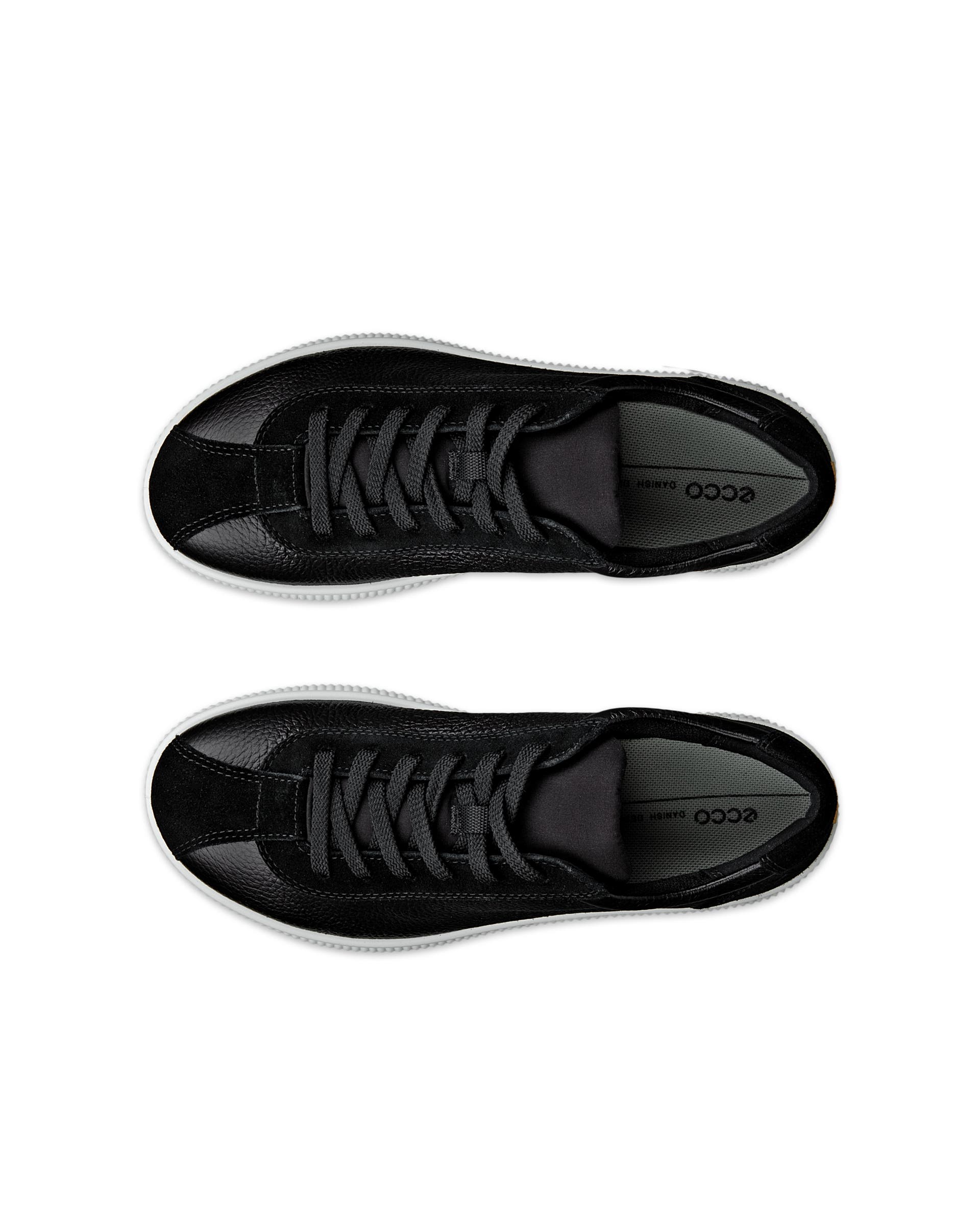 ECCO® Soft Zero Skinnsneaker dam - Svart - Top left pair