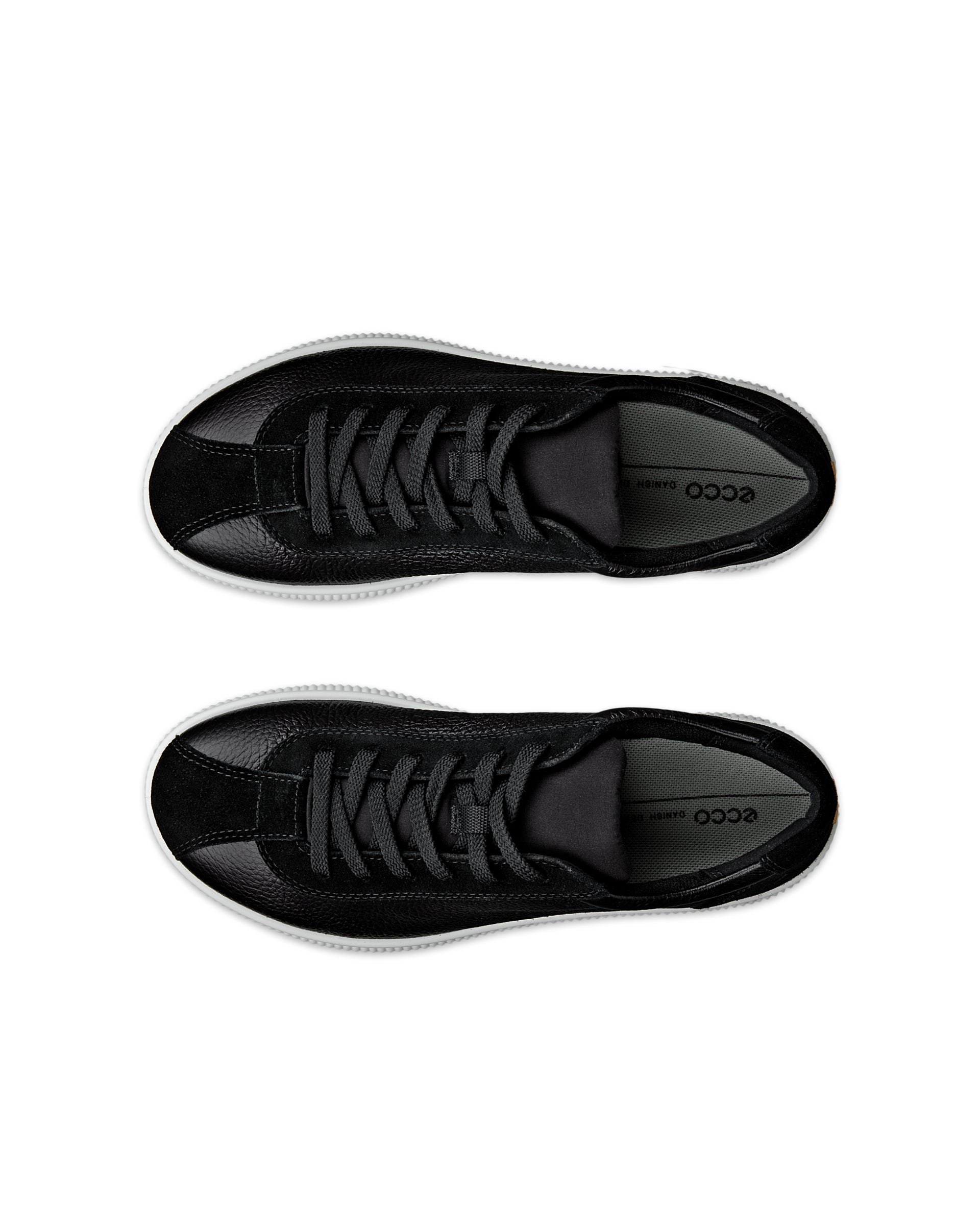 ECCO® Soft Zero Skinnsneaker dam - Svart - Top left pair