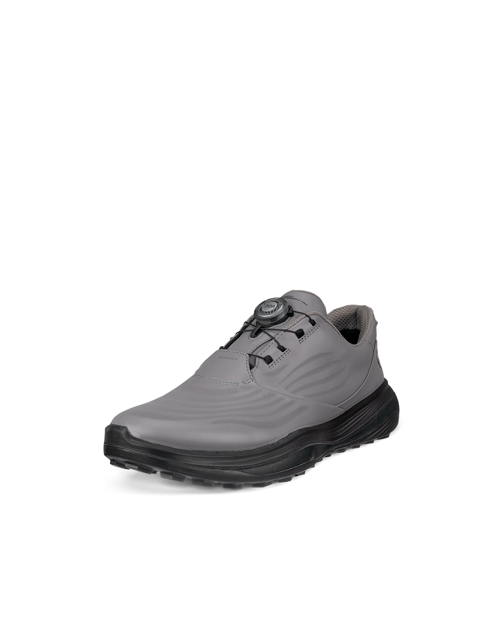 ECCO　M GOLF. LT1. BOA (26.0) Men's ECCO® Golf LT1 Boa Leather Waterproof Golf Shoe | Gray