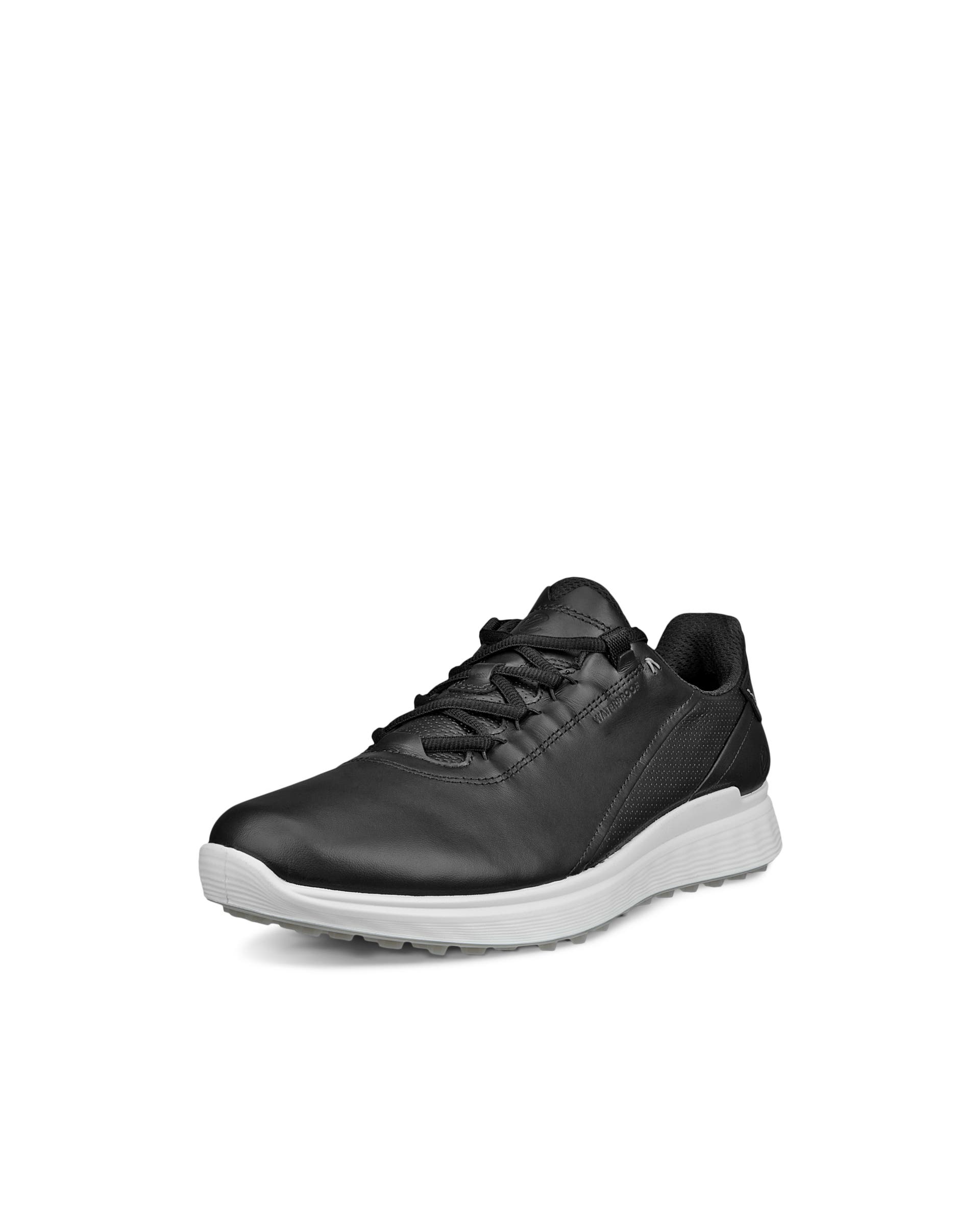 Men's ECCO® Golf S-Casual Leather Waterproof Golf Shoe - Black - Main