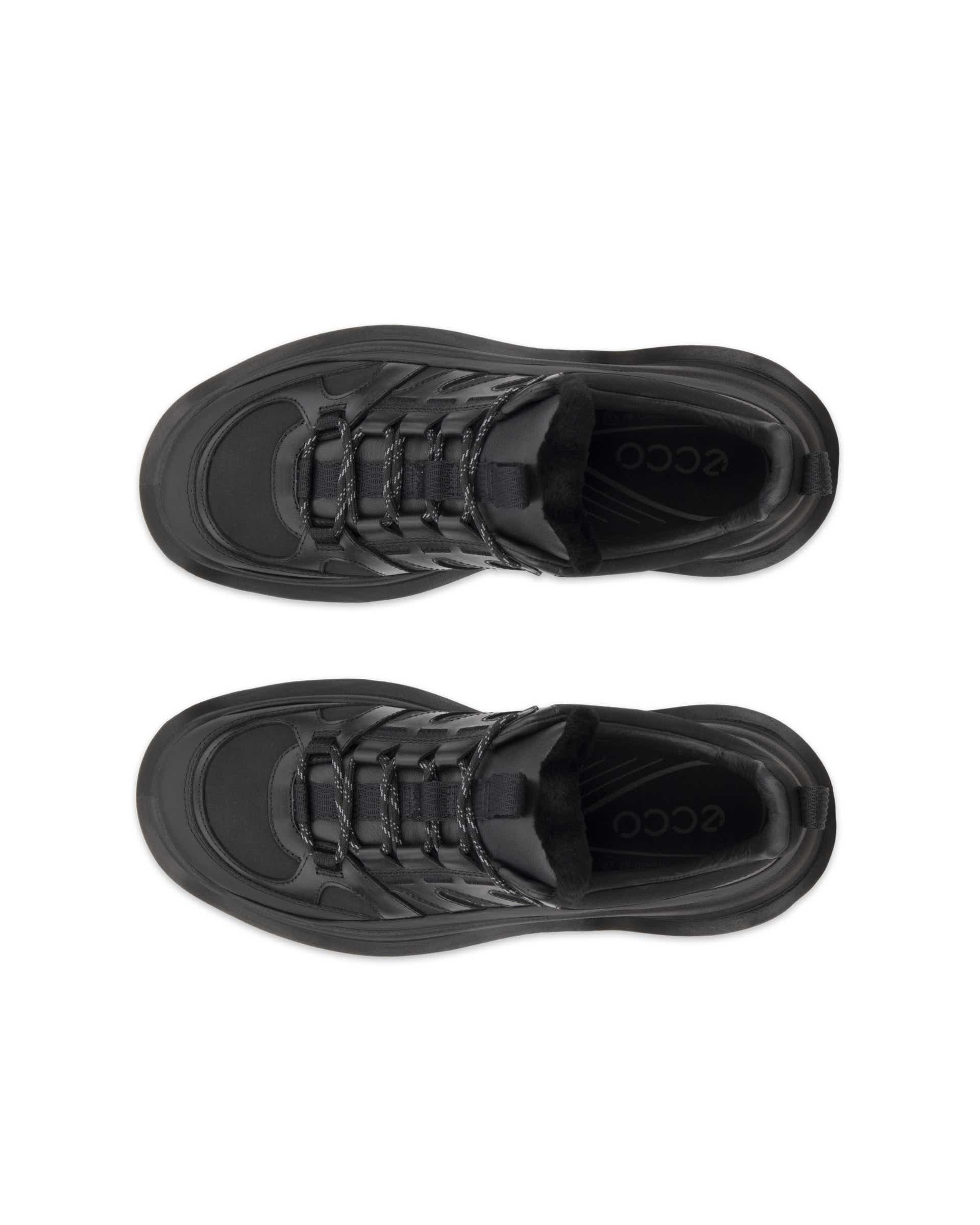 Women's ECCO® Offroad Leather Outdoor Ankle Boot - Black - Top left pair