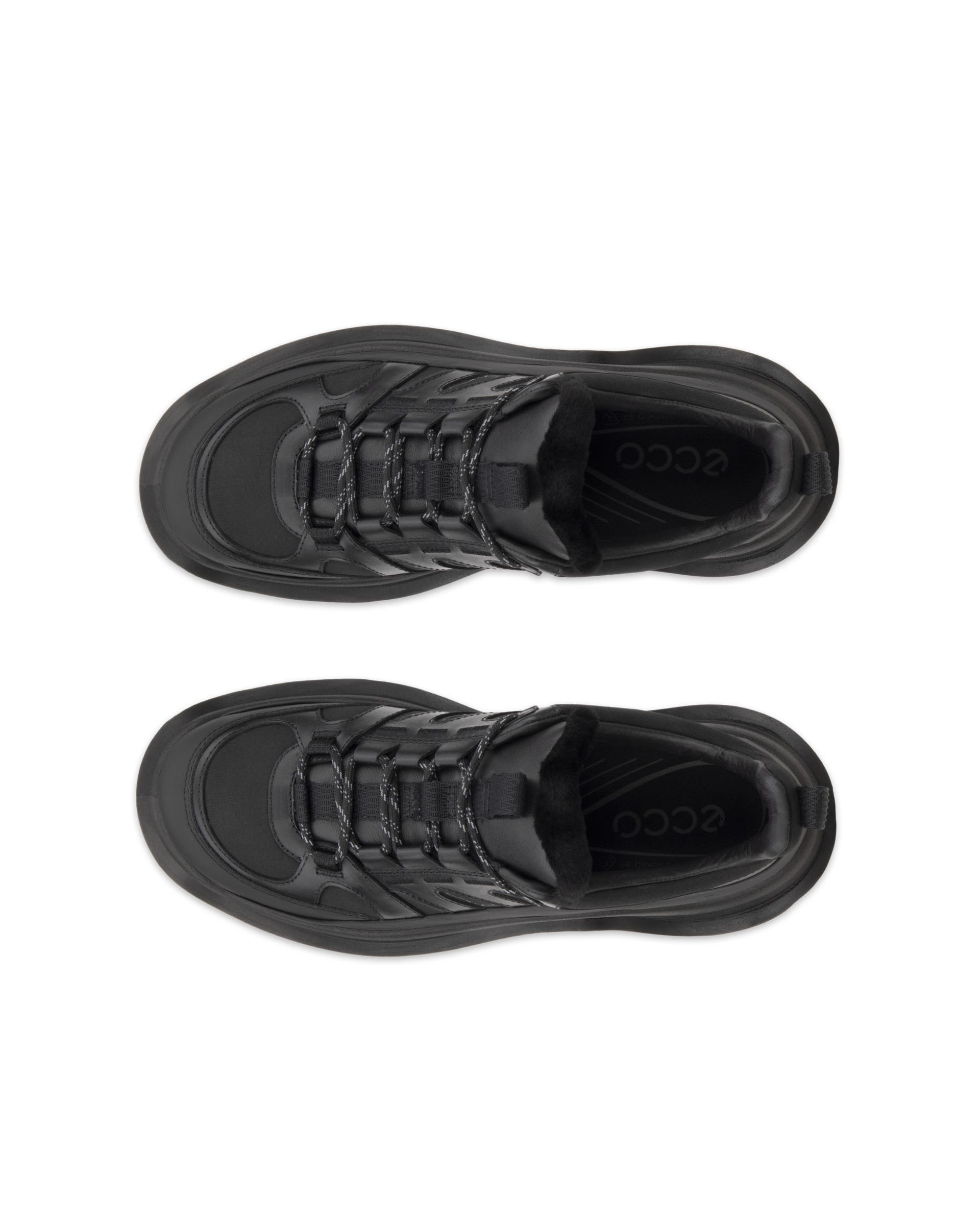 Women's ECCO® Offroad Leather Outdoor Ankle Boot - Black - Top left pair