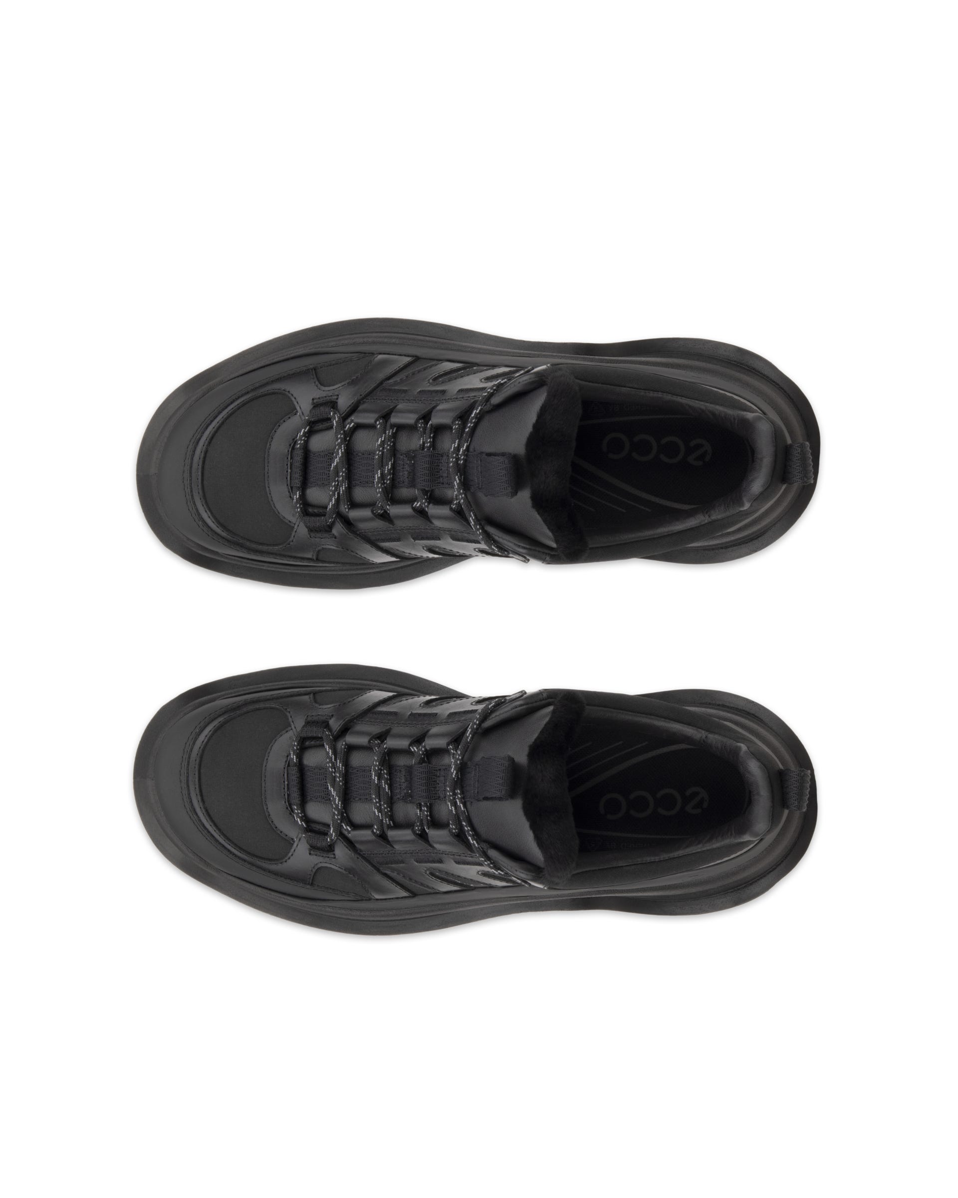 Women's ECCO® Offroad Leather Outdoor Ankle Boot - Black - Top left pair