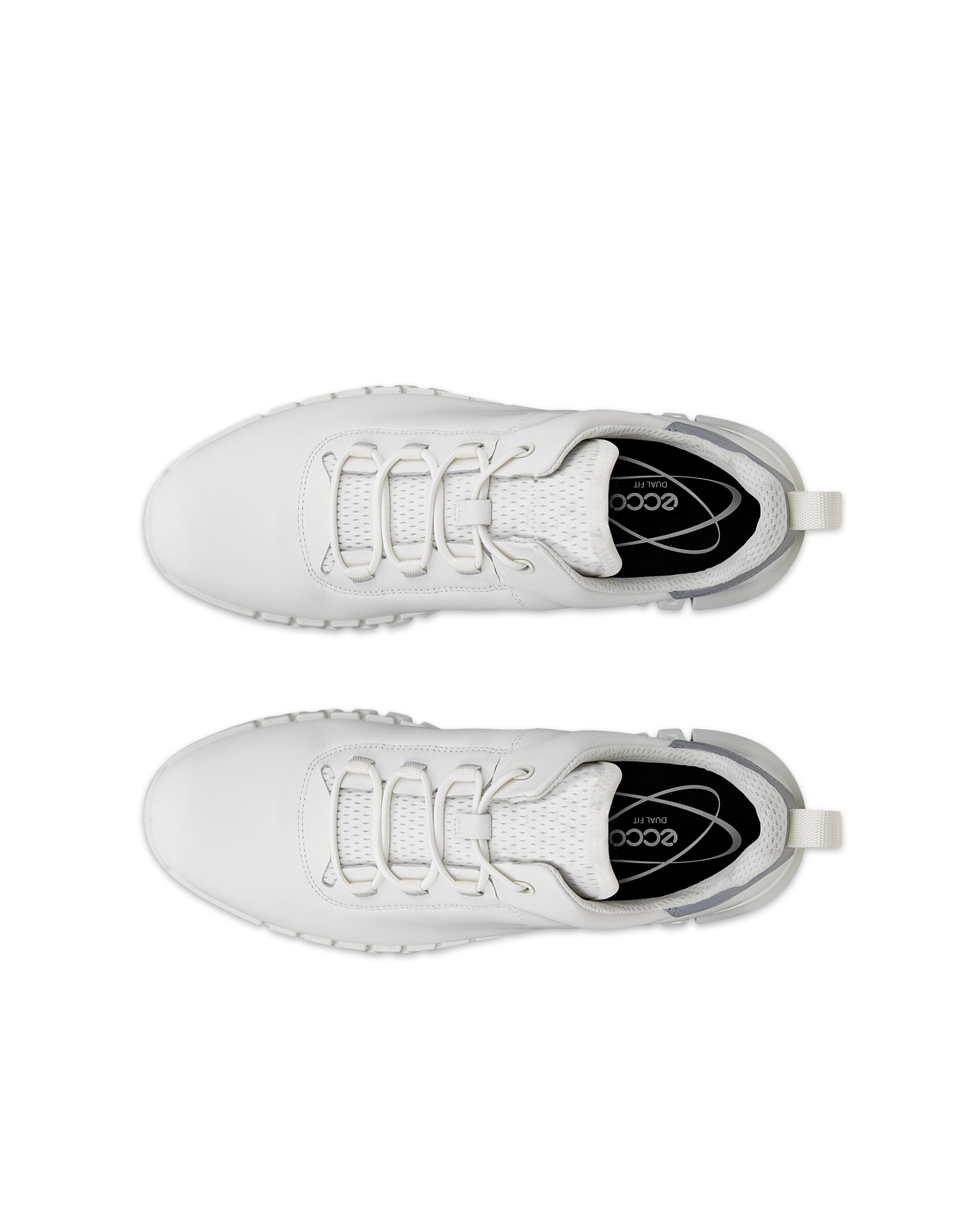 Men's ECCO® Gruuv Leather Trainer - White - Top left pair