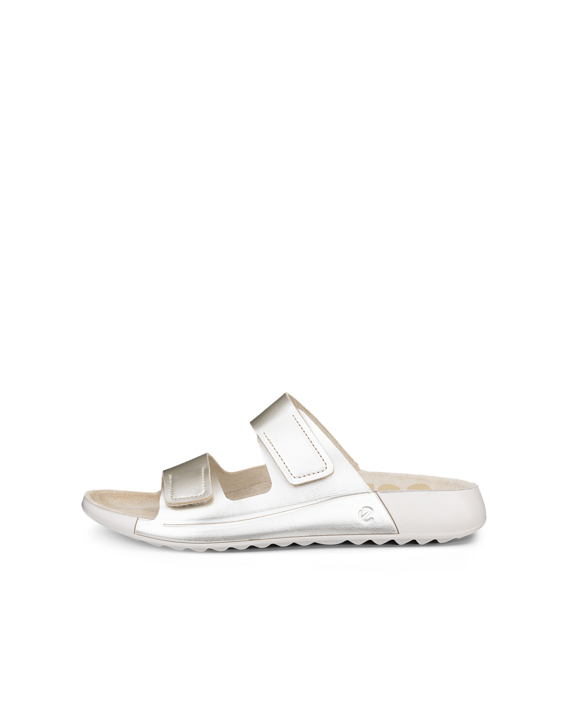 Women's ECCO® Cozmo Leather Two Strap Sandal - Gold - Outside