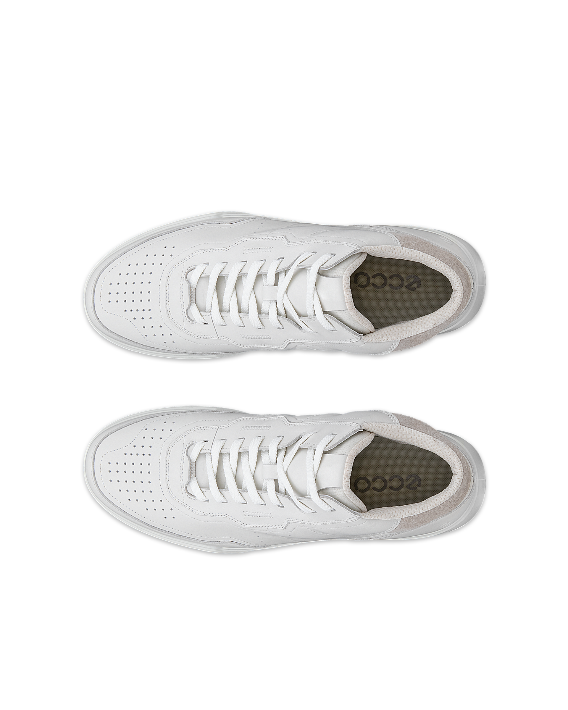 ECCO® STREET COURT Herren High Top-Ledersneaker - Weiß - Top left pair