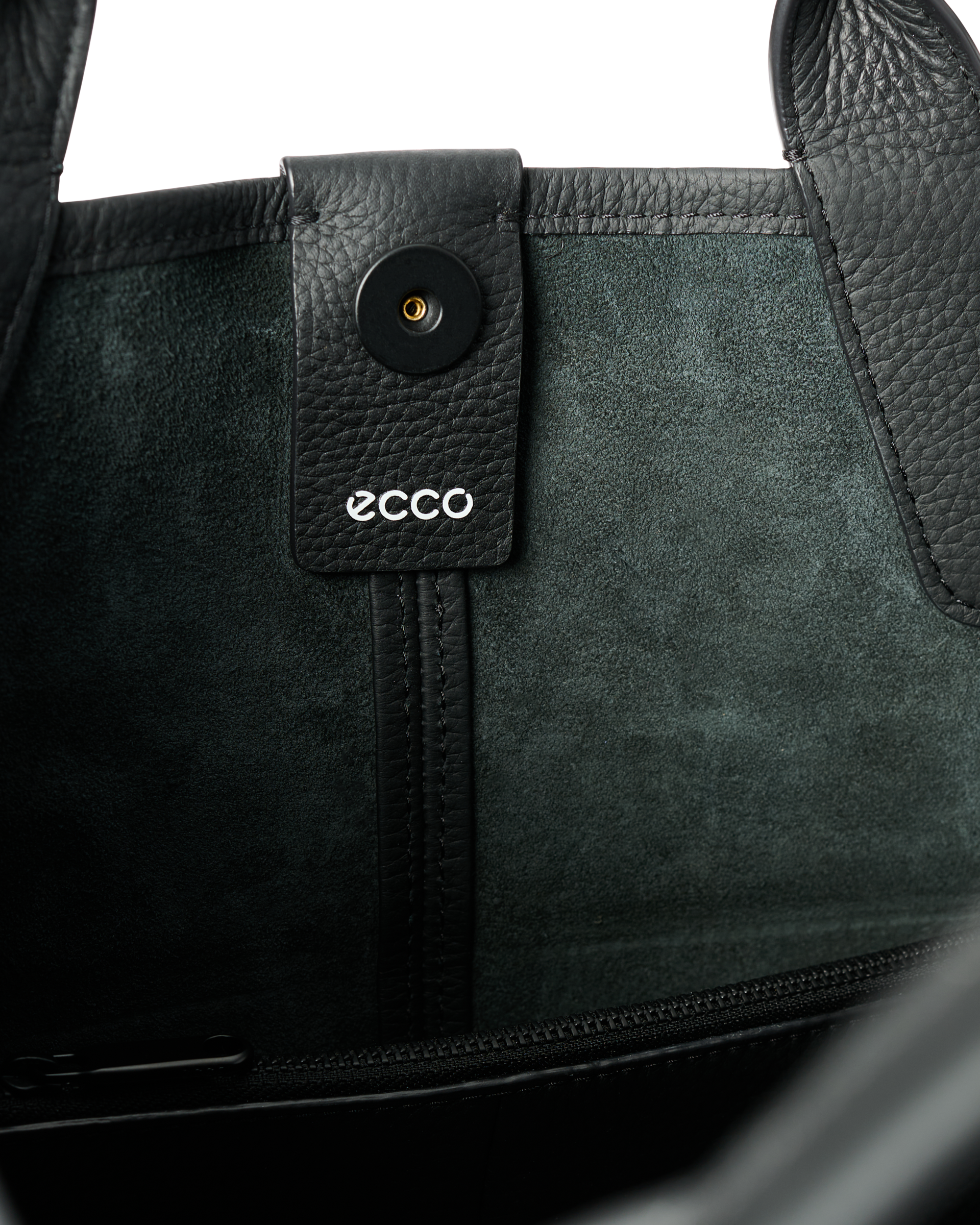 ECCO Tote Soft North South Pebbled レザートートバッグ | ブラック