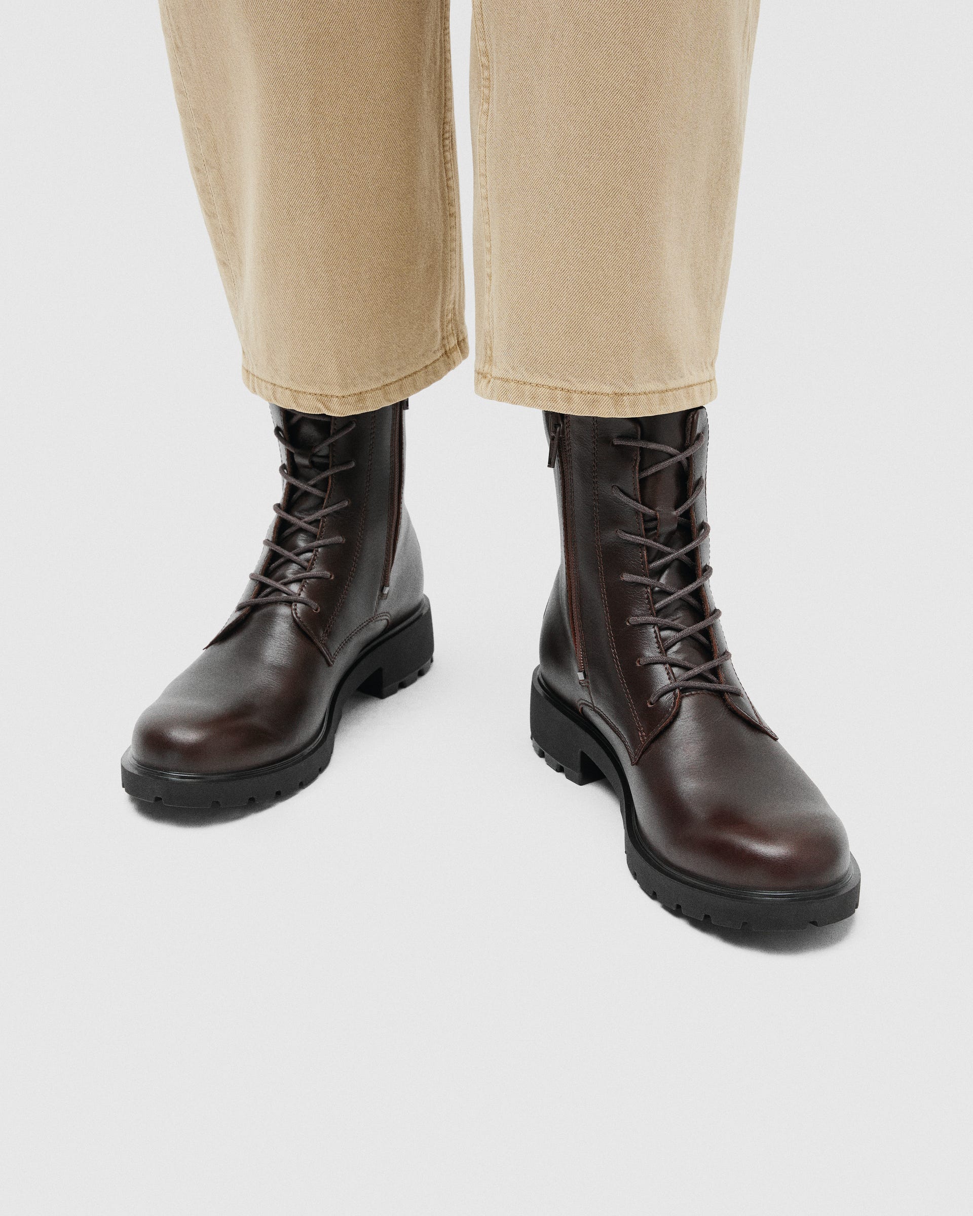 Women's ECCO® METROPOLE VIENNA Leather Lace-Up Boot - Brown - Lifestyle image-1