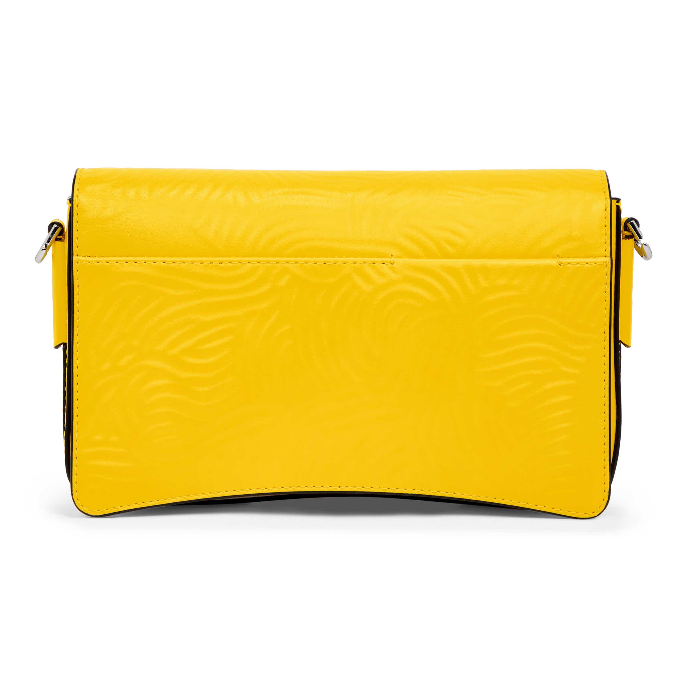 ECCO® Pinch Full Size Finger Print Leather Crossbody Bag - Yellow - Back