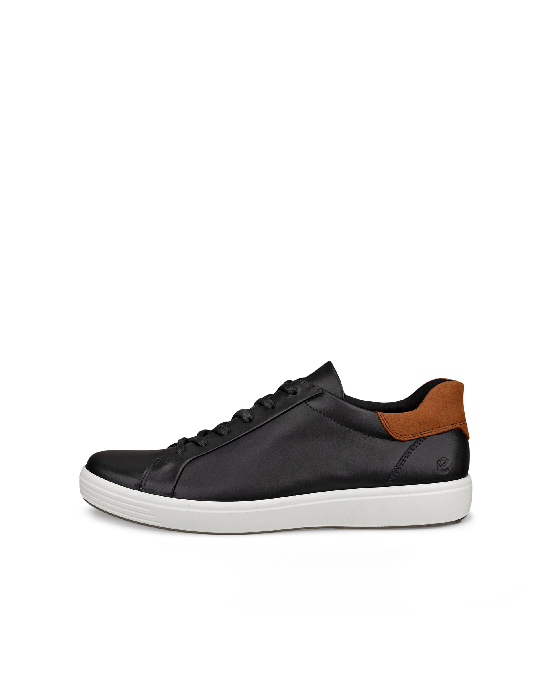 ECCO® Soft 7 baskets en cuir pour homme - Noir - Outside