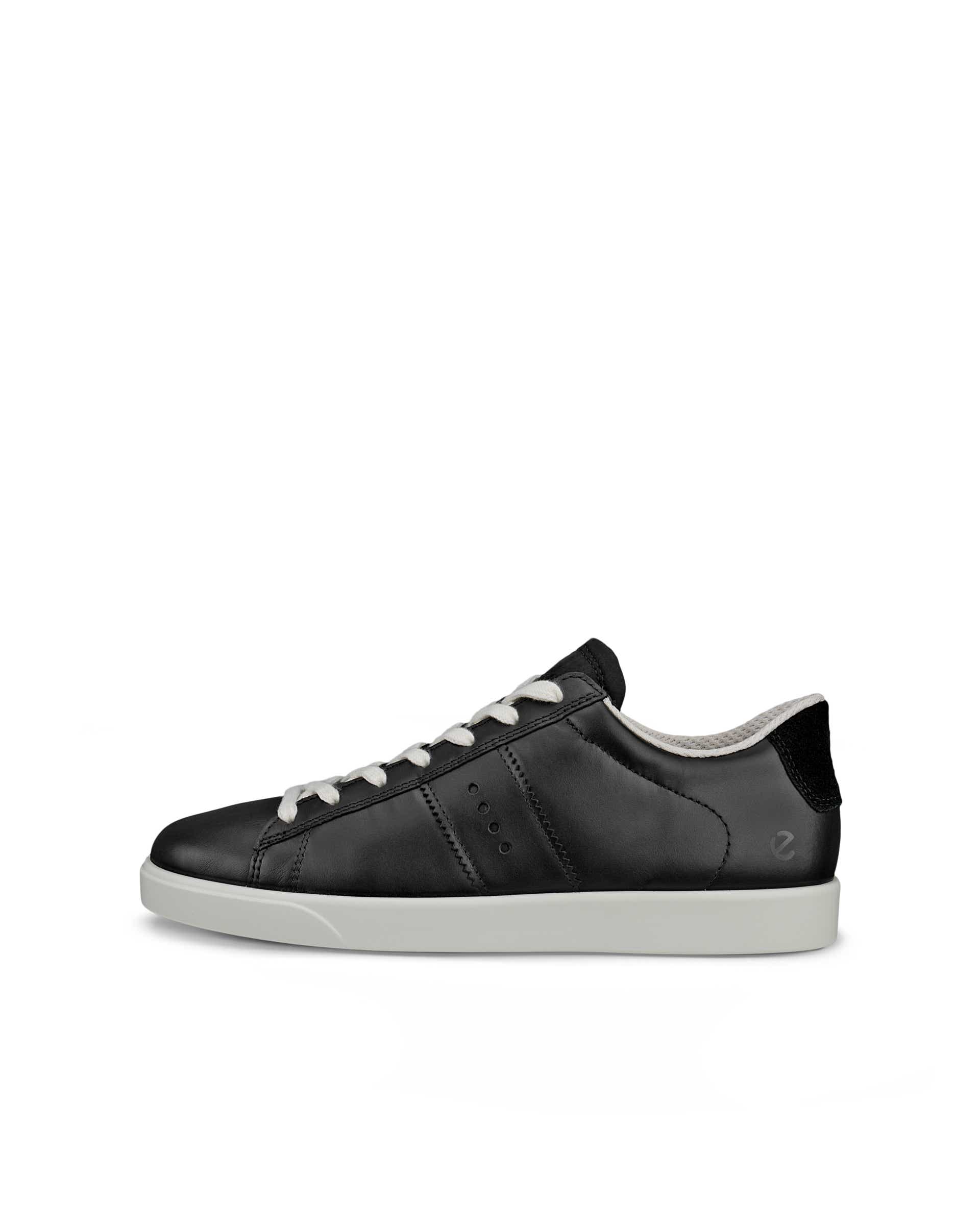 Women's ECCO® Street Lite Leather Trainer - Black - Outside