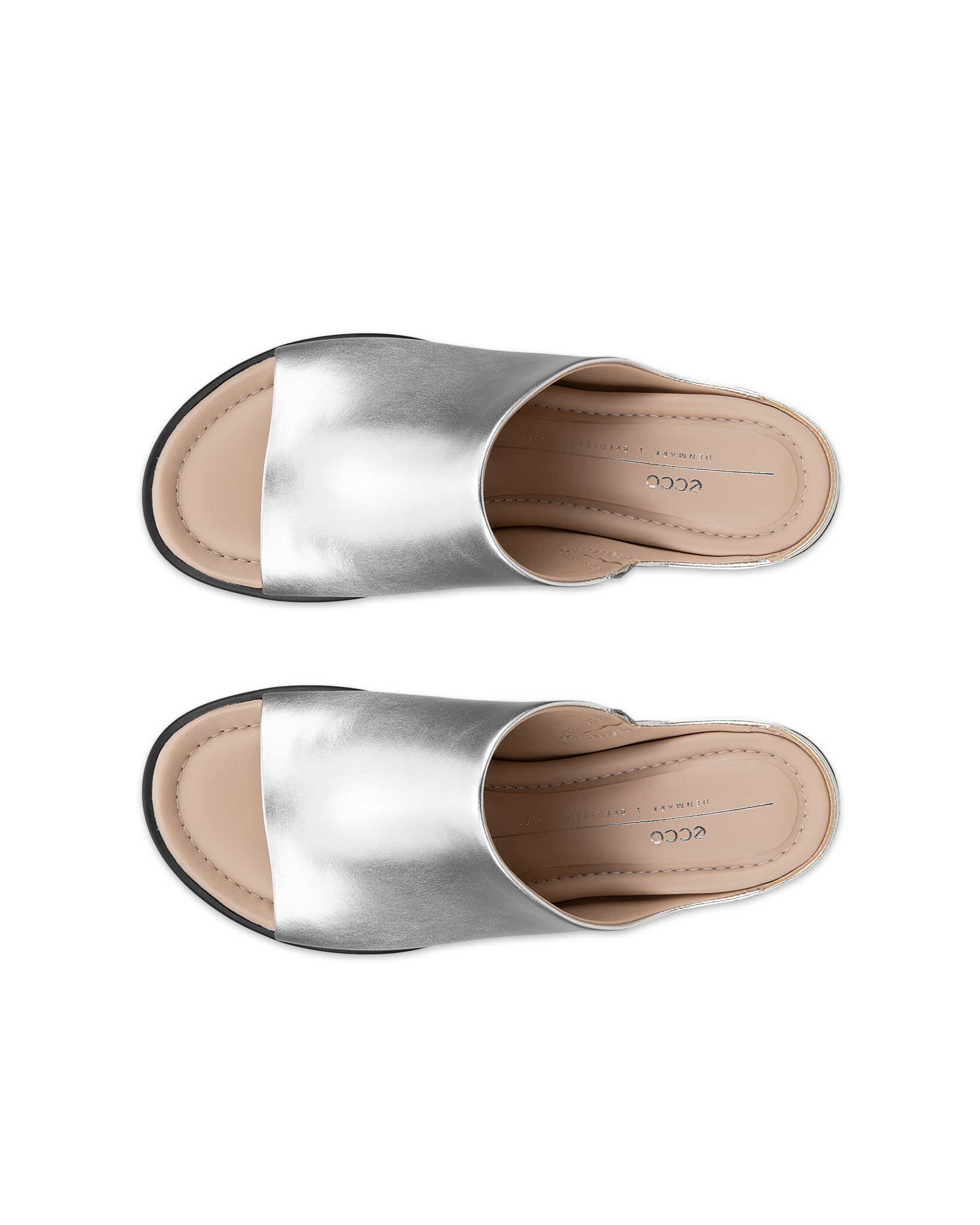 Dámske kožené papuče  ECCO® Sculpted Sandal LX 35 - Strieborná - Top left pair