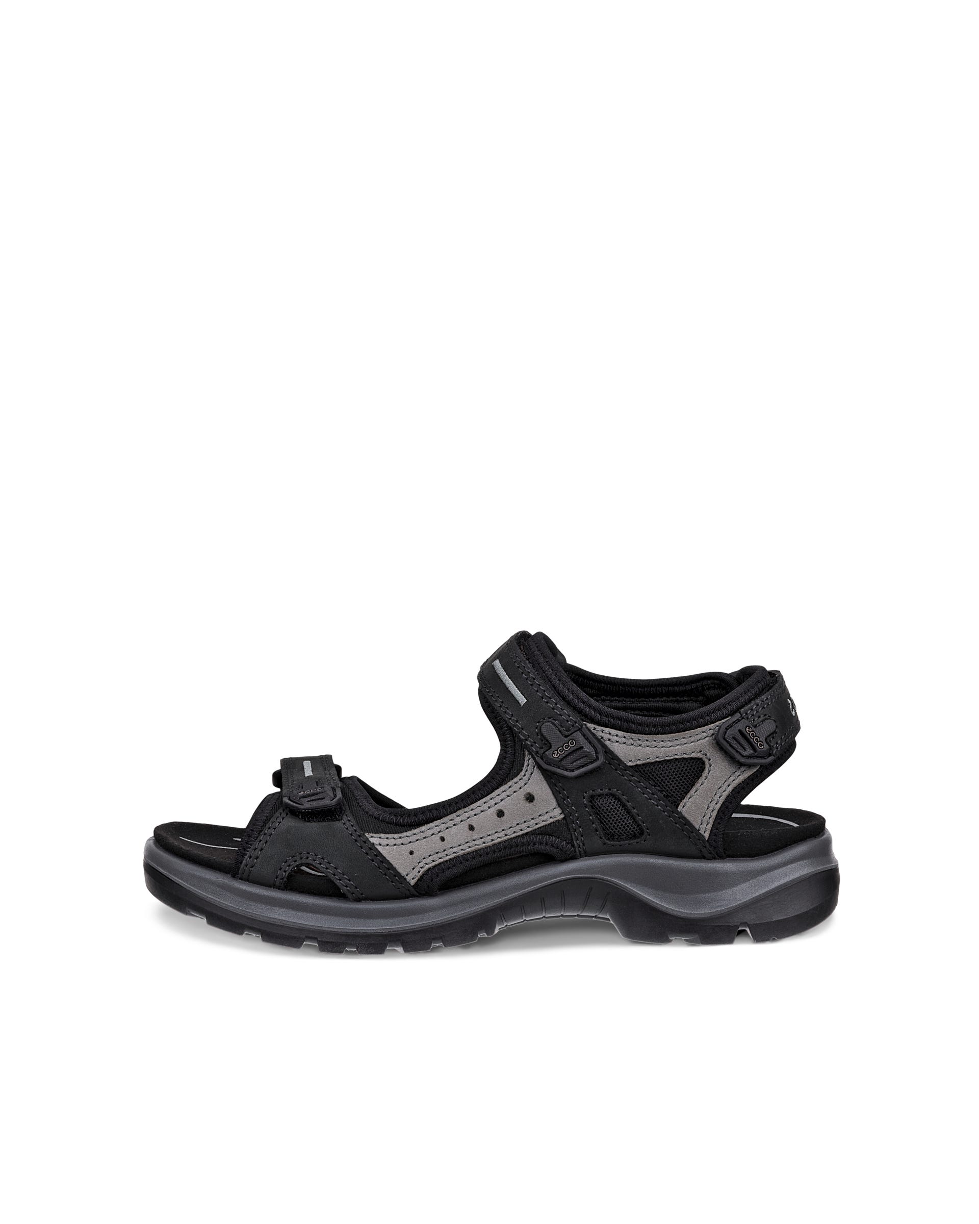 Women's ECCO® Offroad Nubuck Hiking Sandal - Black - Outside