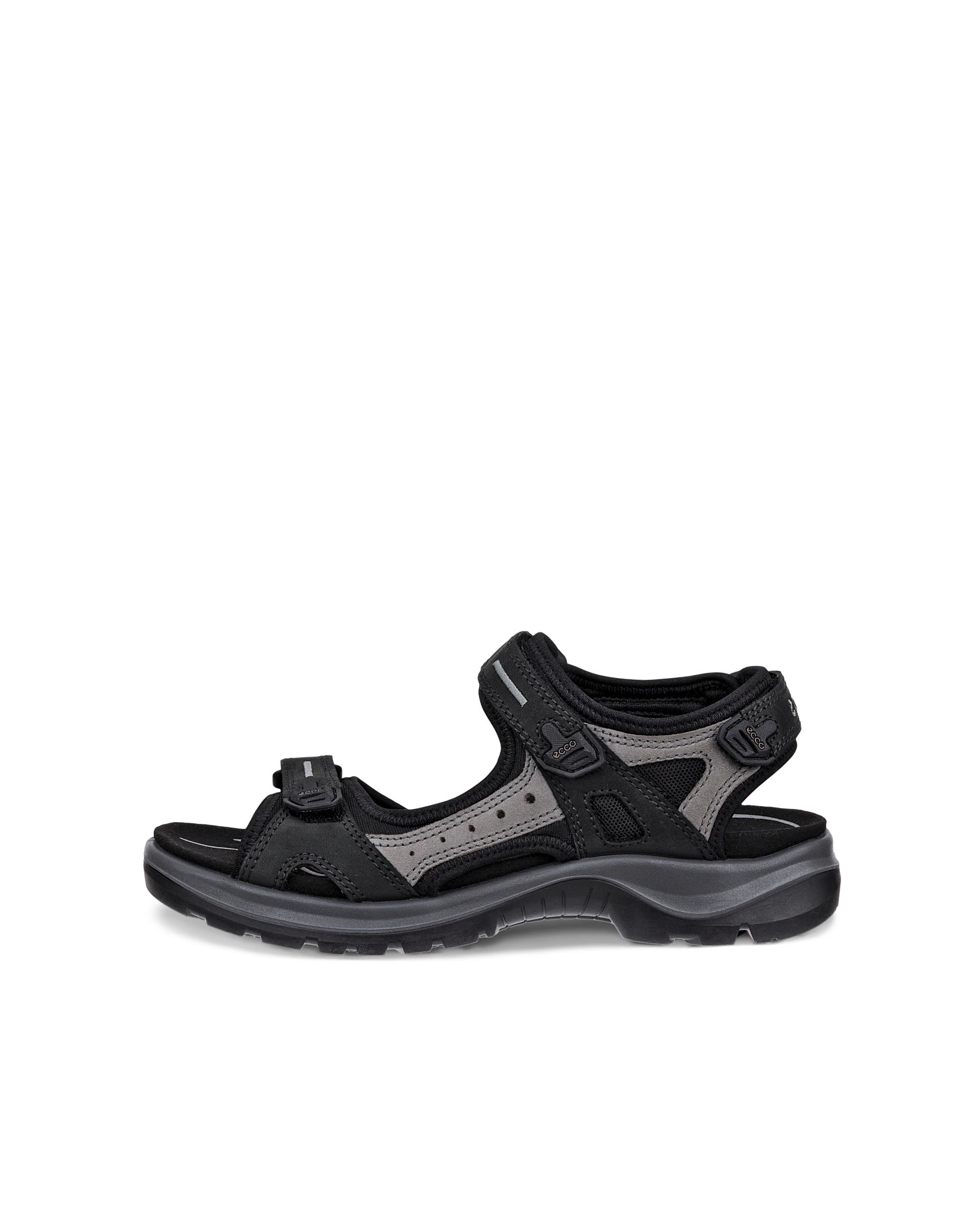 Women's ECCO® Offroad Nubuck Hiking Sandal - Black - Outside