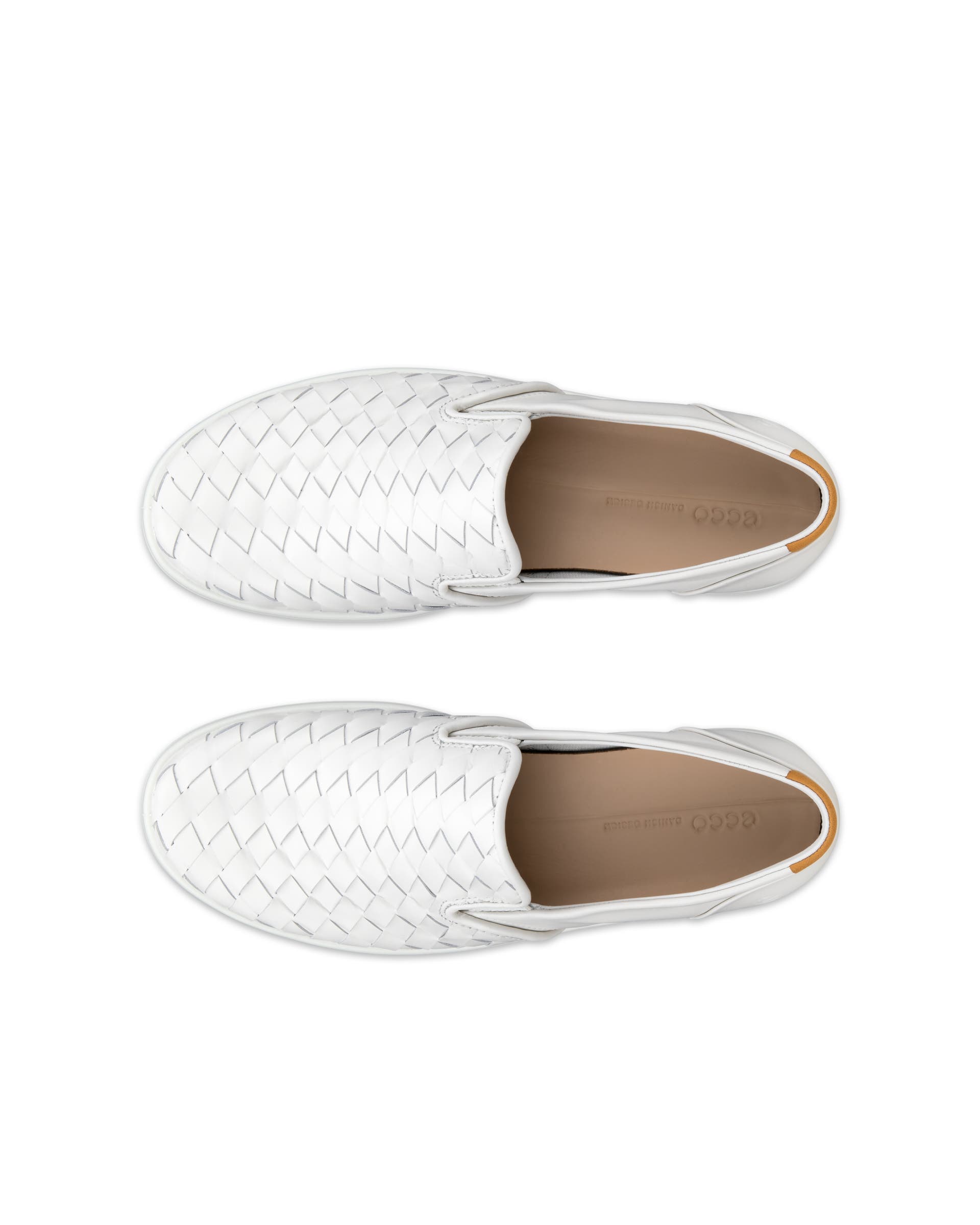 Women's ECCO® Soft 7 Woven Leather Slip-On | White