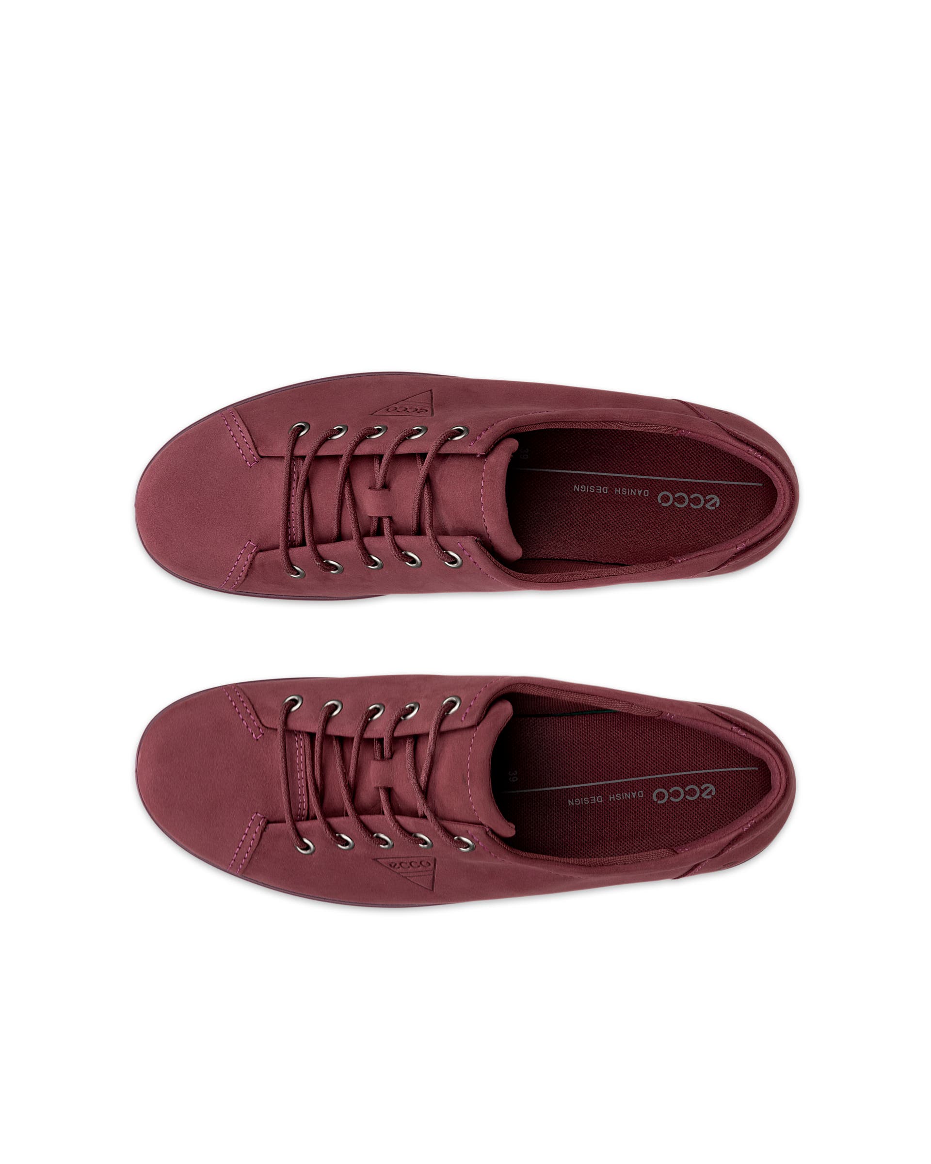 ECCO® SOFT 2.0 Damen Sneaker aus Nubukleder - Rot - Top left pair