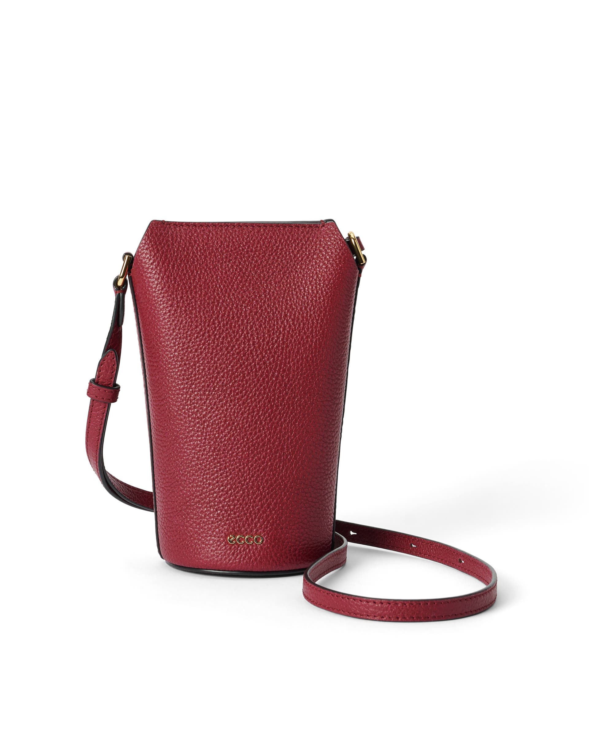 ECCO Pot Pebbled レザークロスボディバッグ - レッド - Main