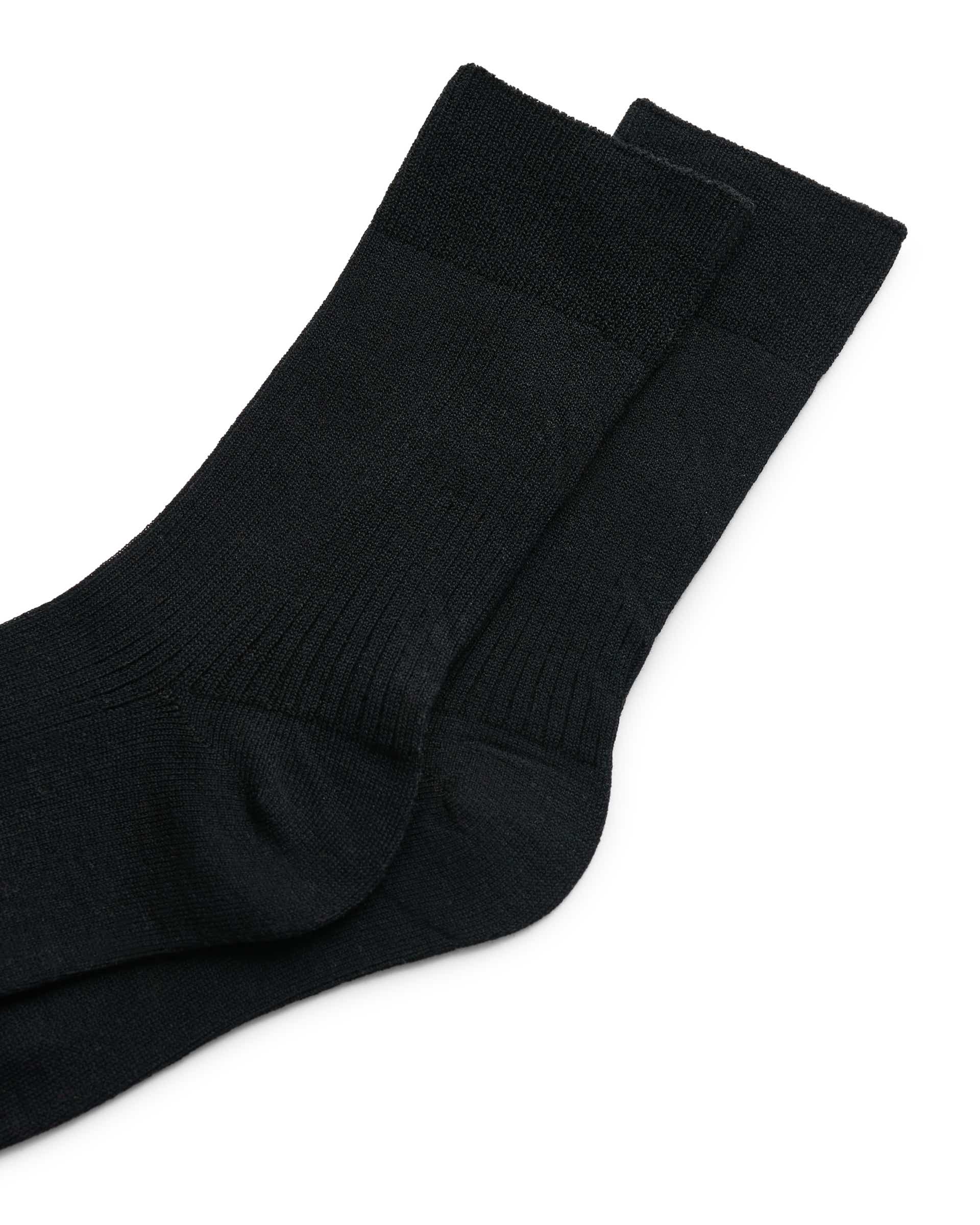 Women's ECCO® Ribbed Mid-Cut Socks - Black - Detail-2