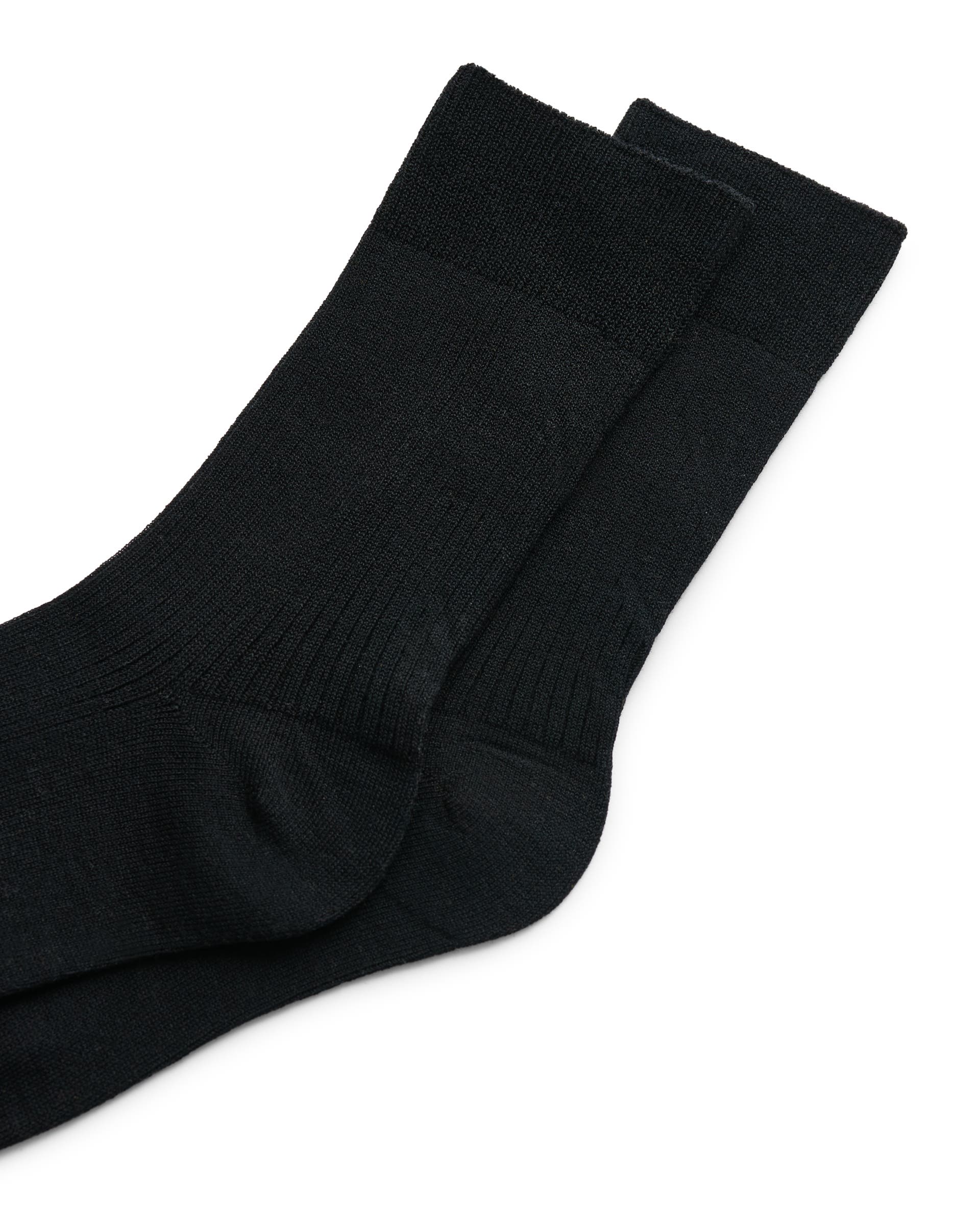 Women's ECCO® Ribbed Mid-Cut Socks - Black - Detail-2