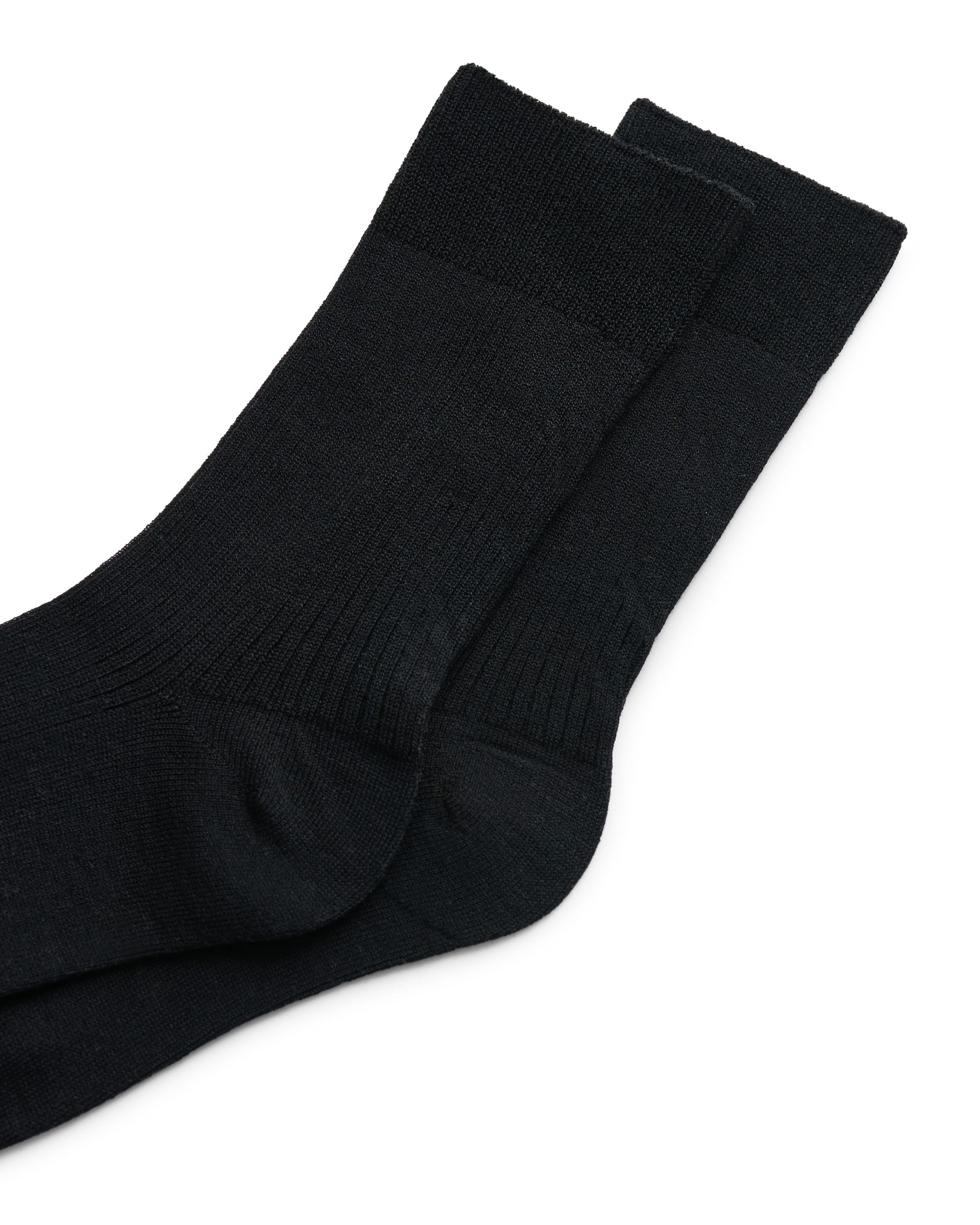 Women's ECCO® Ribbed Mid-Cut Socks - Black - Detail-2