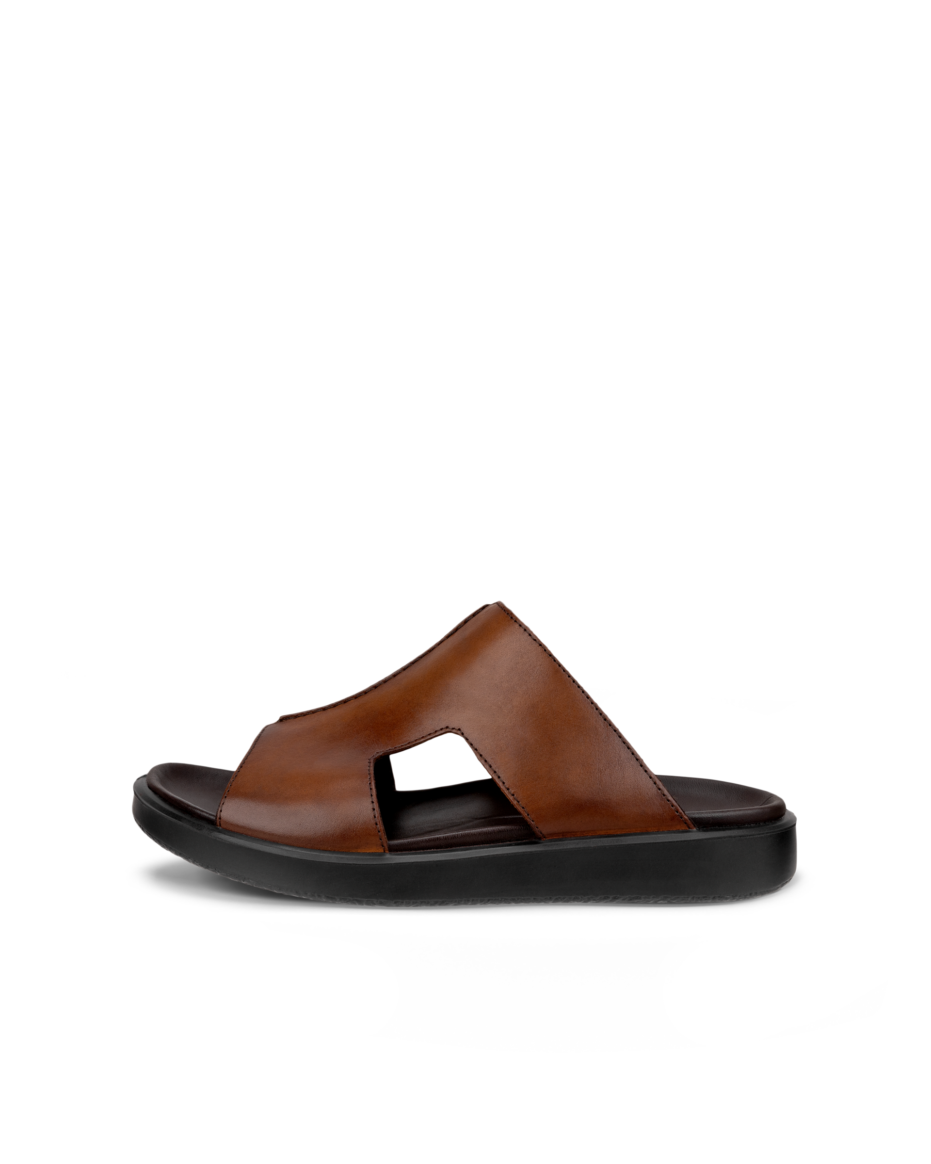 ECCO Flowt LX メンズ レザーフラットサンダル | ブラウン
