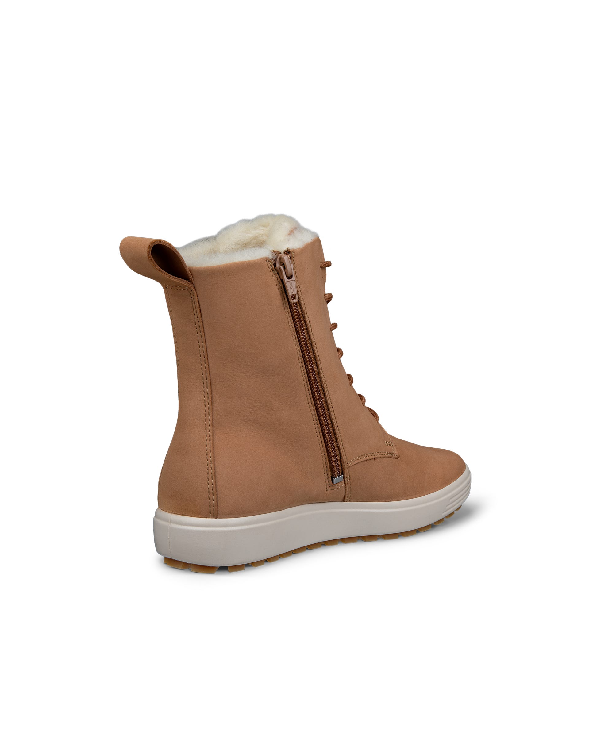 Women's ECCO® Soft 7 Tred Leather Mid-Cut Boot - Brown - Back