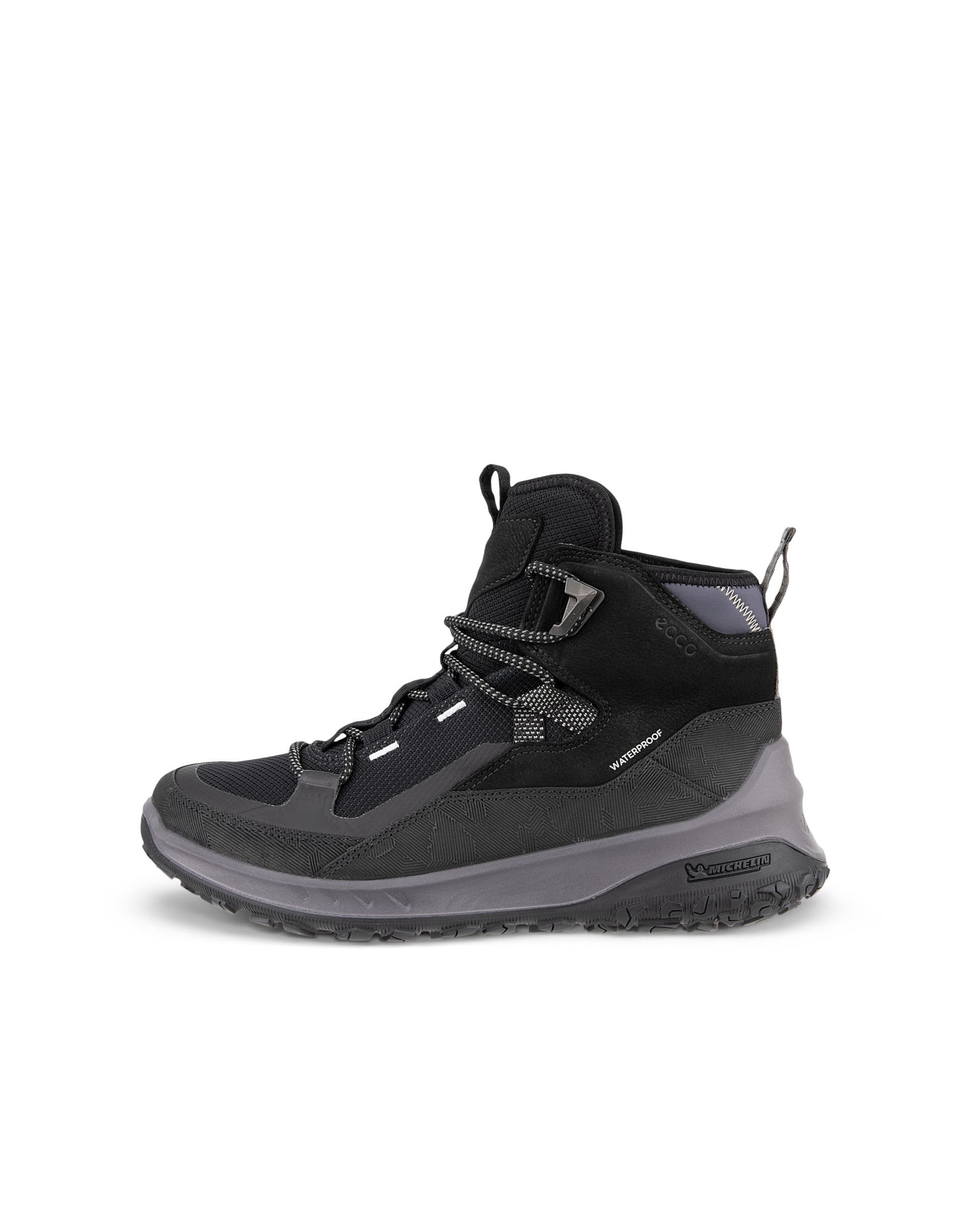 ECCO® ULT-TRN Mid chaussure de randonnée imperméable en nubuck pour femme - Noir - Outside
