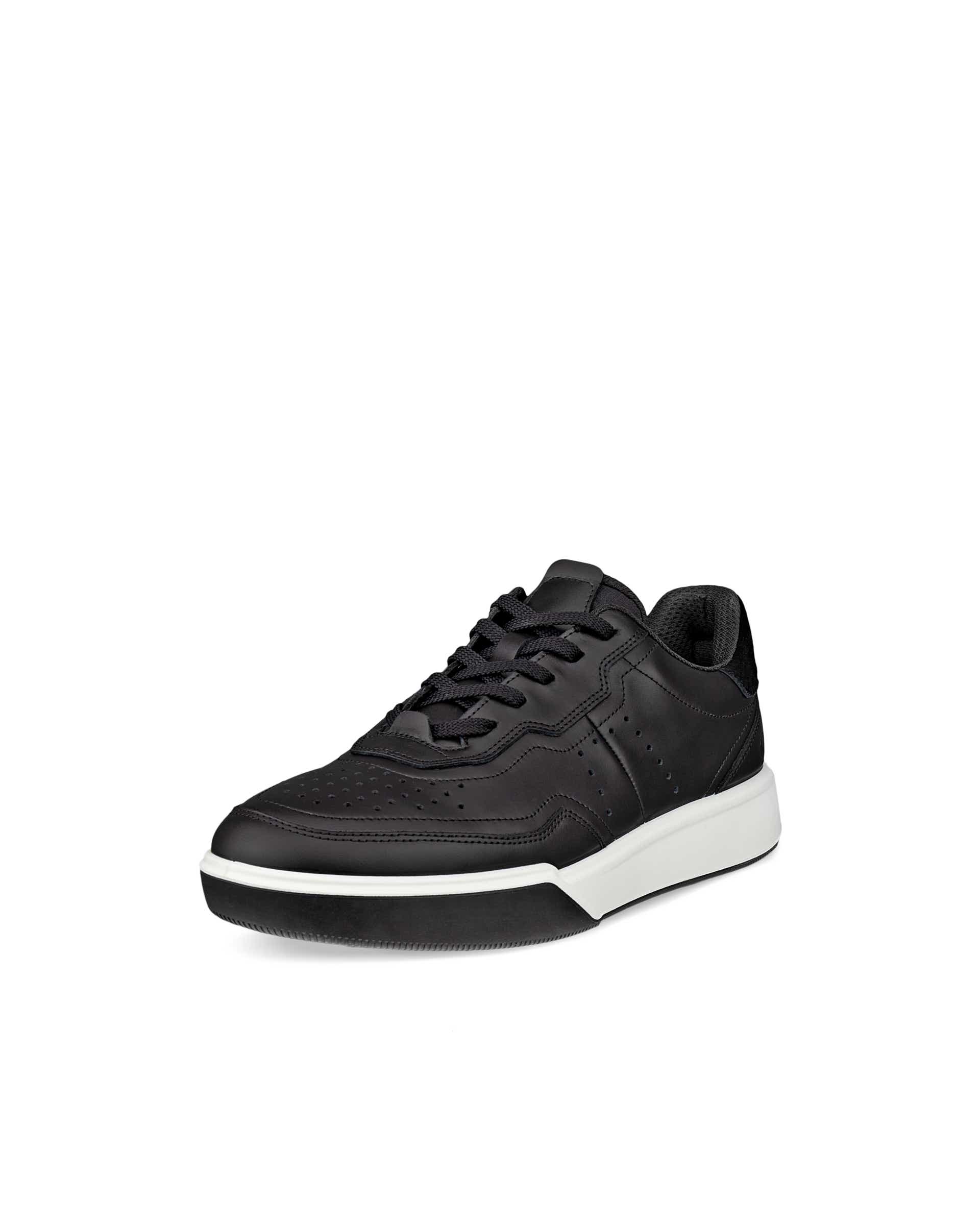 ECCO® STREET COURT dames leren sneaker - Zwart - Main