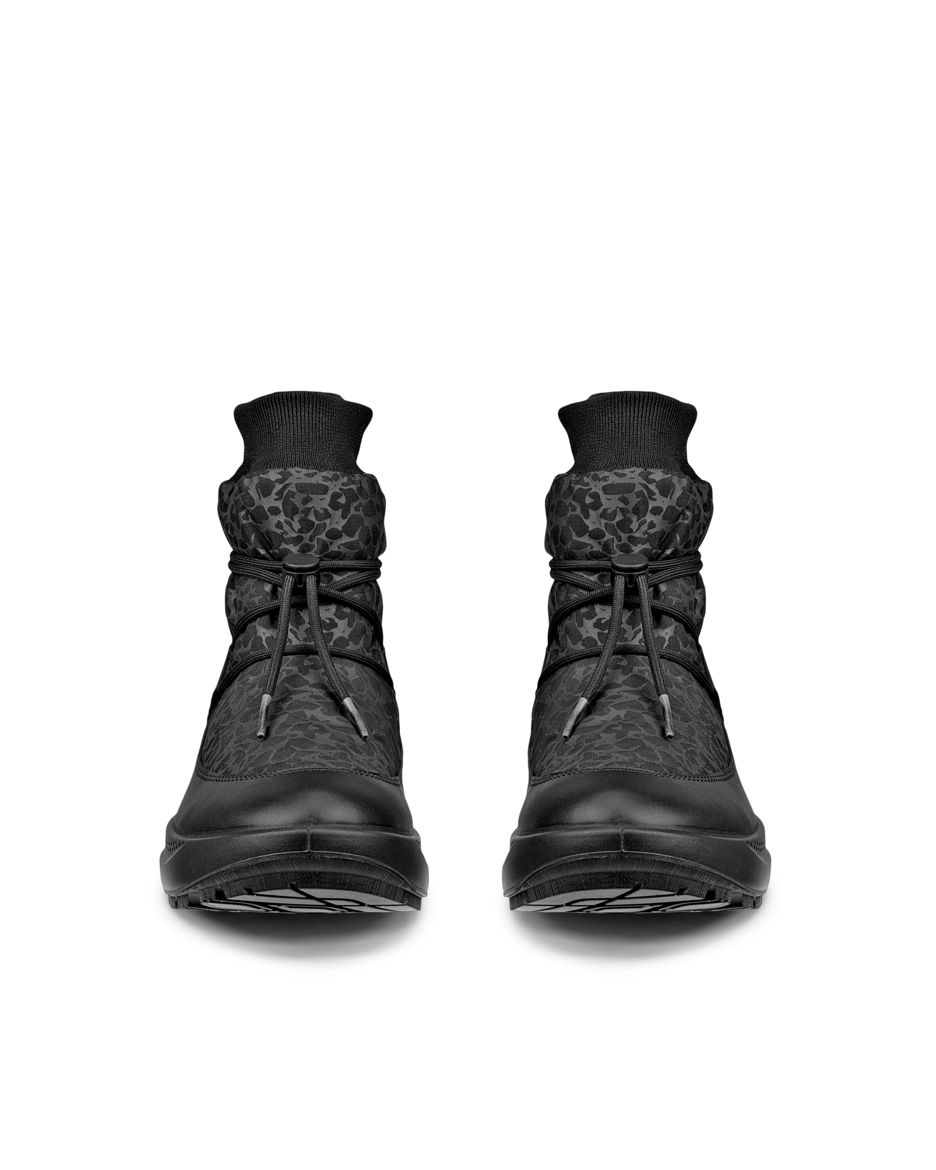 ECCO® SOLICE Damen Hoher Stiefel aus Textil - Schwarz - Front pair