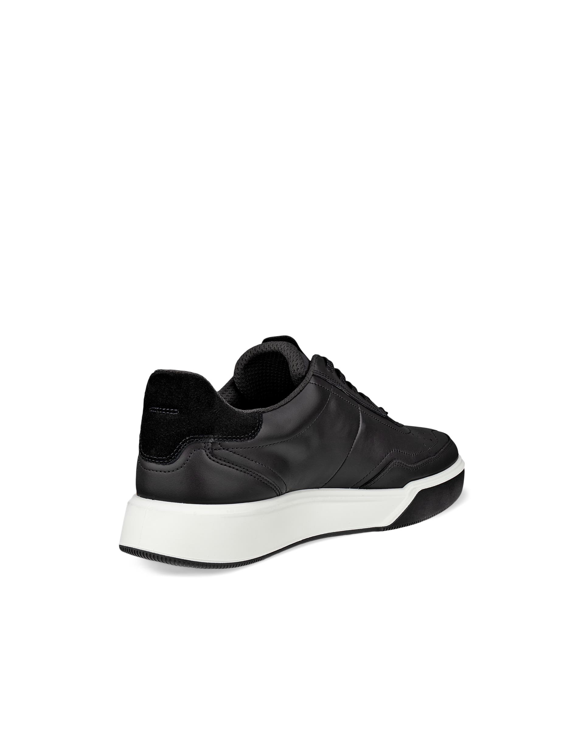 ECCO® STREET COURT dames leren sneaker - Zwart - Back