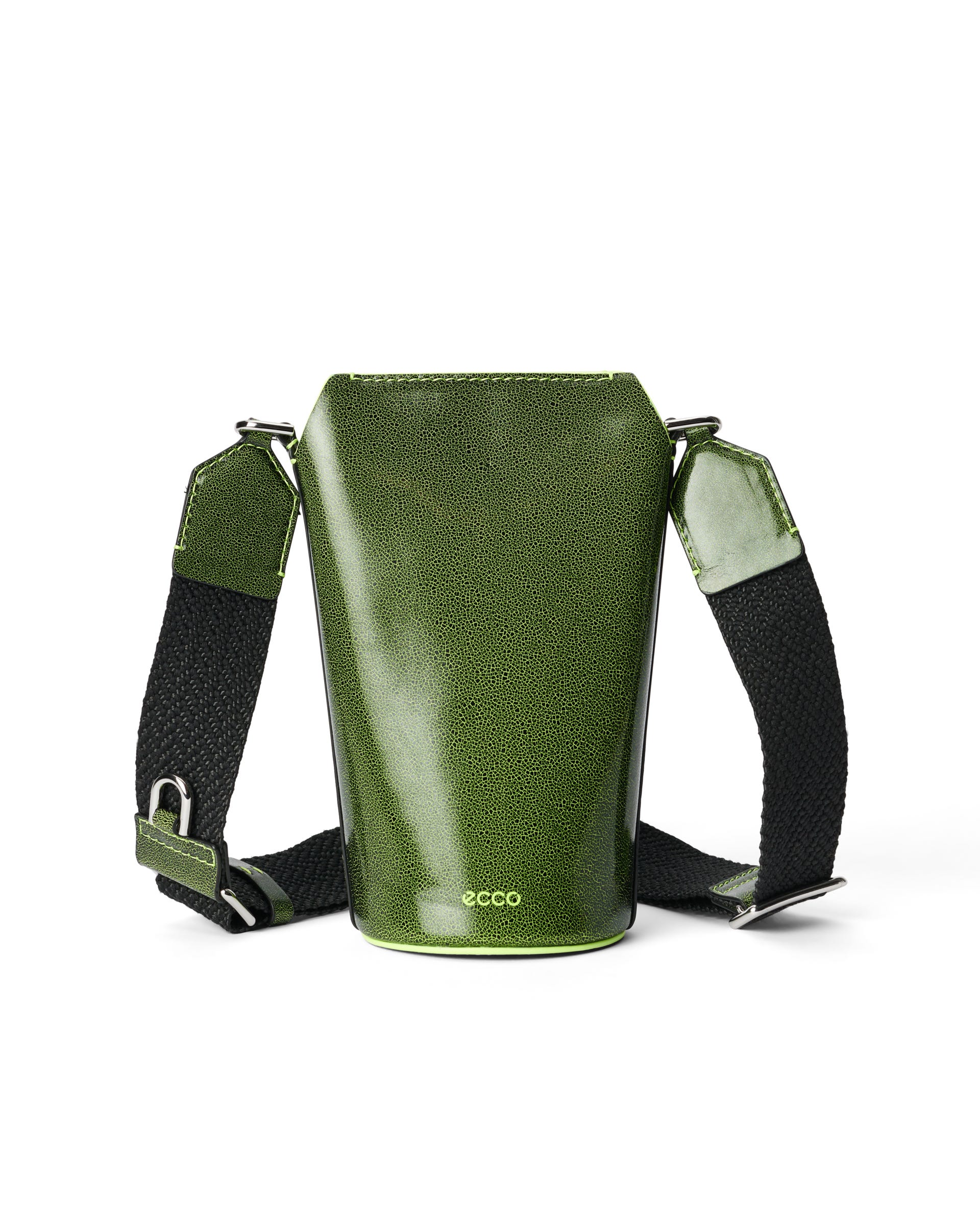 ECCO® Pot Cracked Leather Crossbody Bag - Green - Main