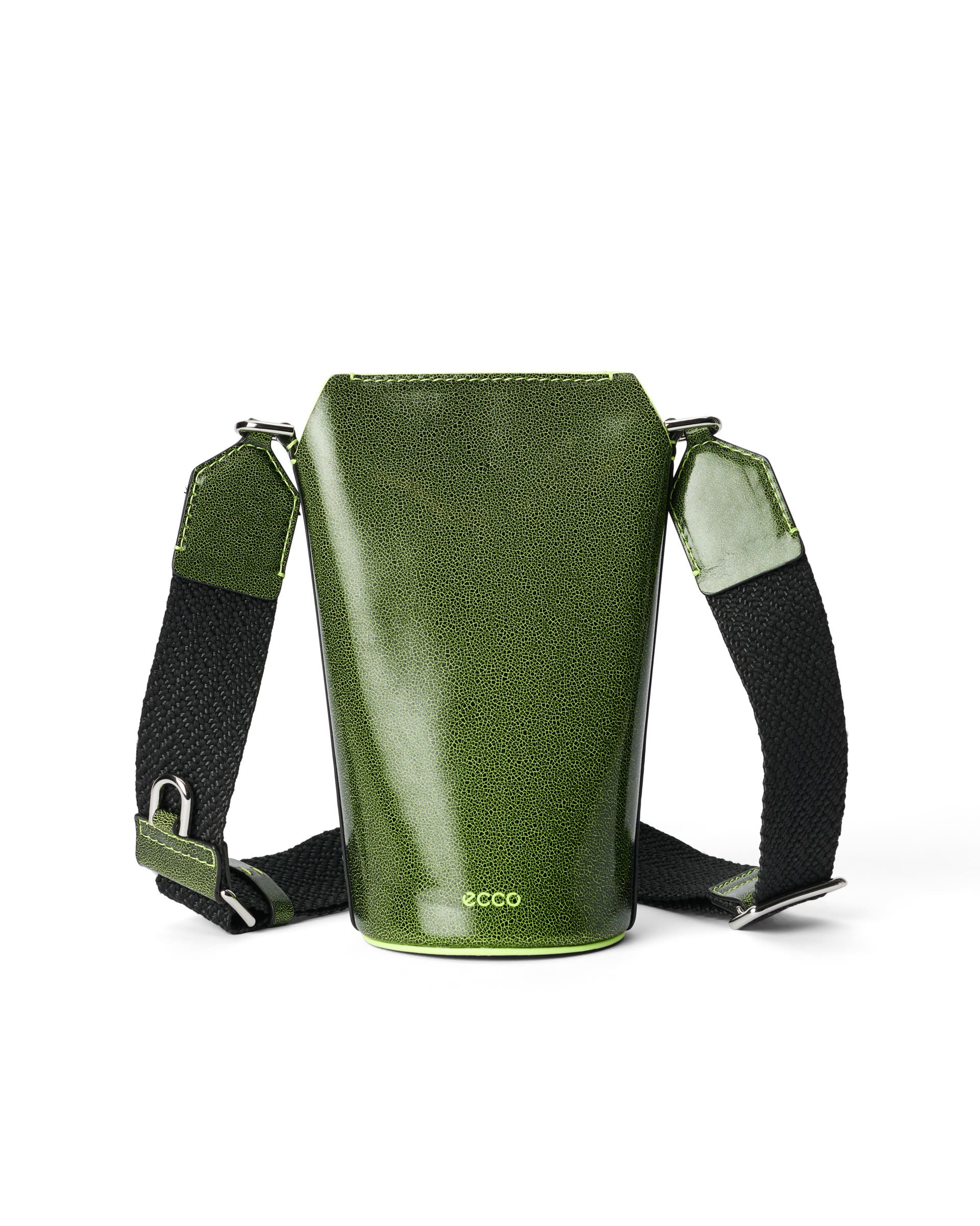 ECCO® Pot Cracked Leather Crossbody Bag - Green - Main