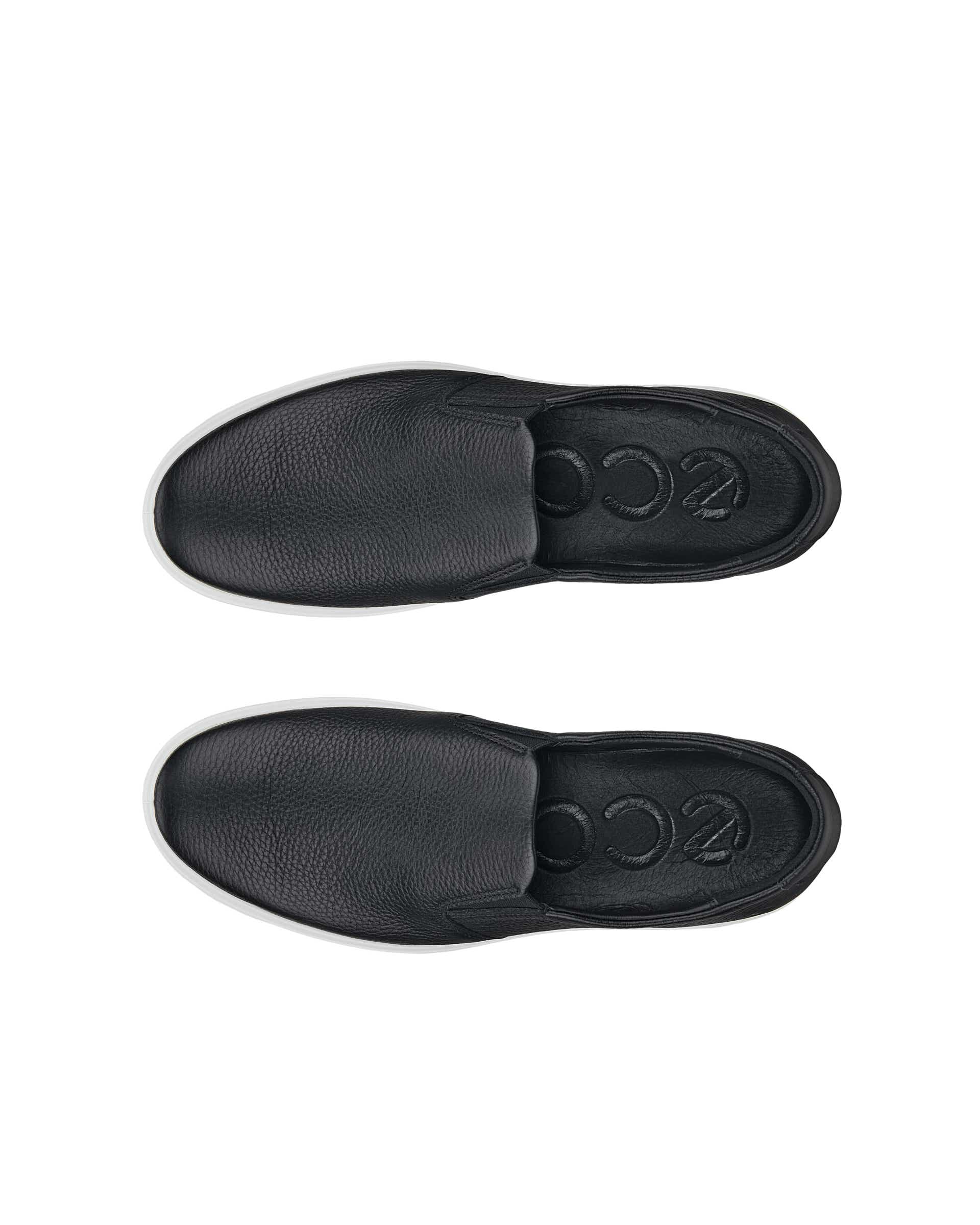 ECCO Soft 60 メンズ レザースニーカー - ブラック - Top left pair