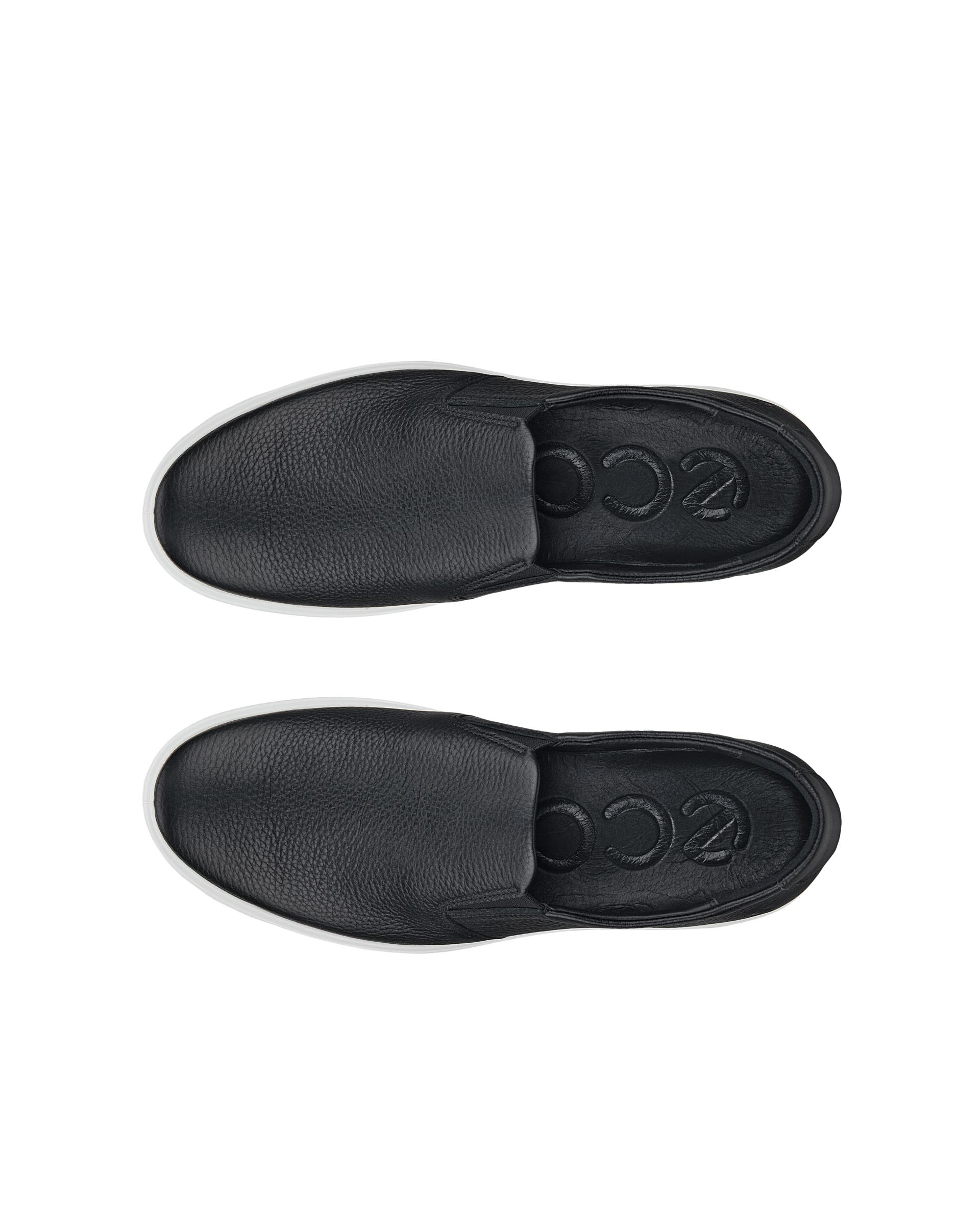 ECCO Soft 60 メンズ レザースニーカー - ブラック - Top left pair