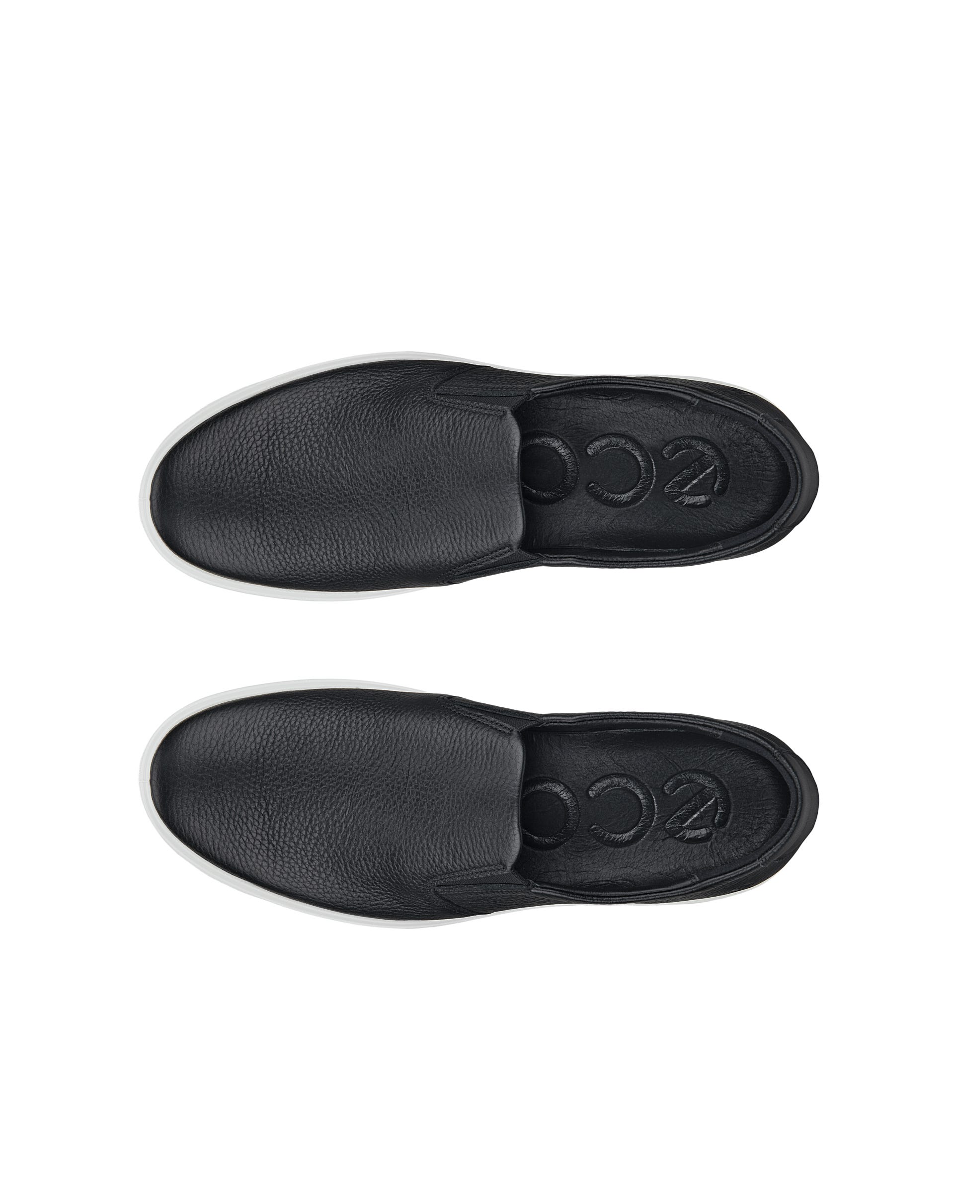 ECCO Soft 60 メンズ レザースニーカー - ブラック - Top left pair