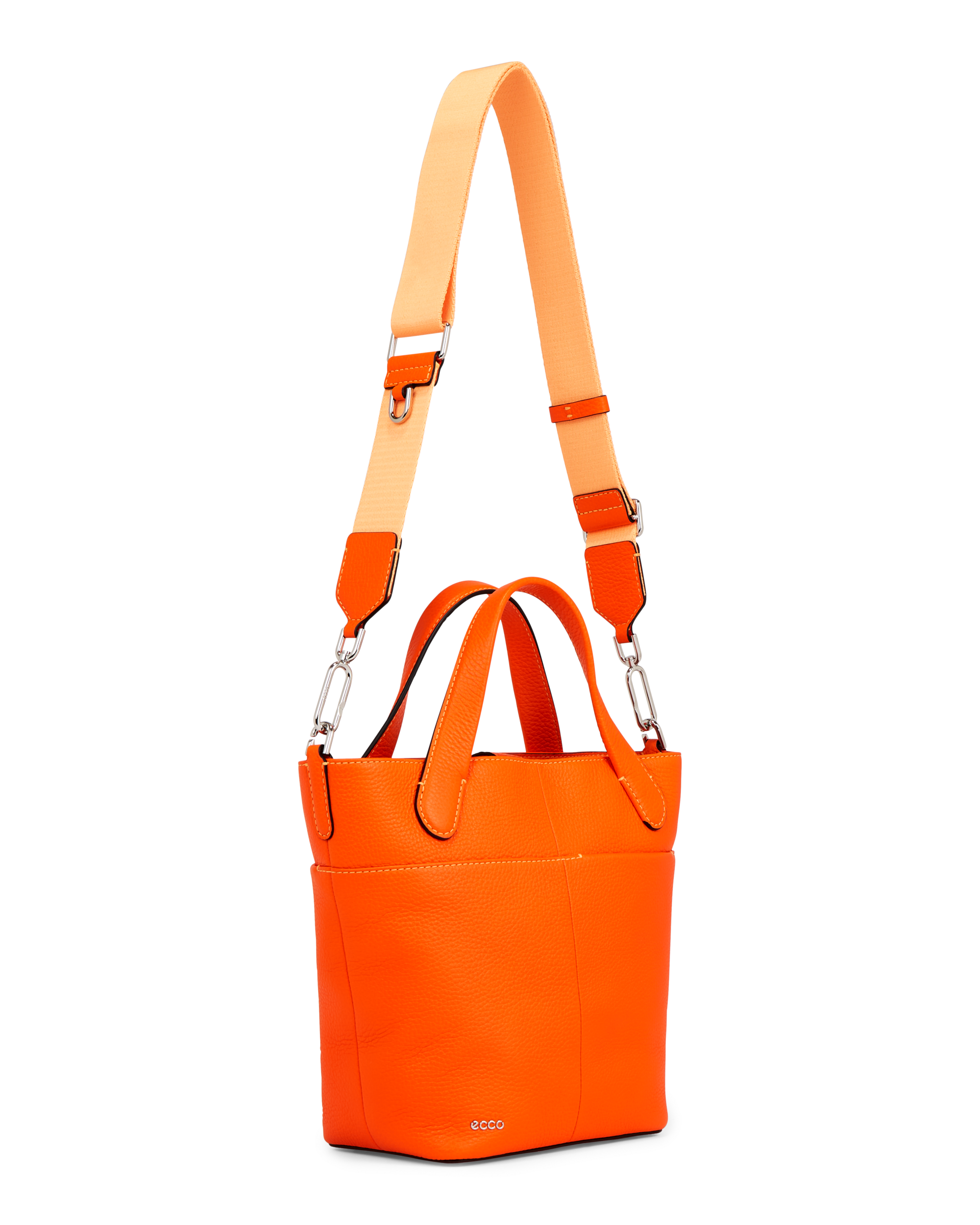 ECCO Tote Pebbled レザートートバッグ | オレンジ