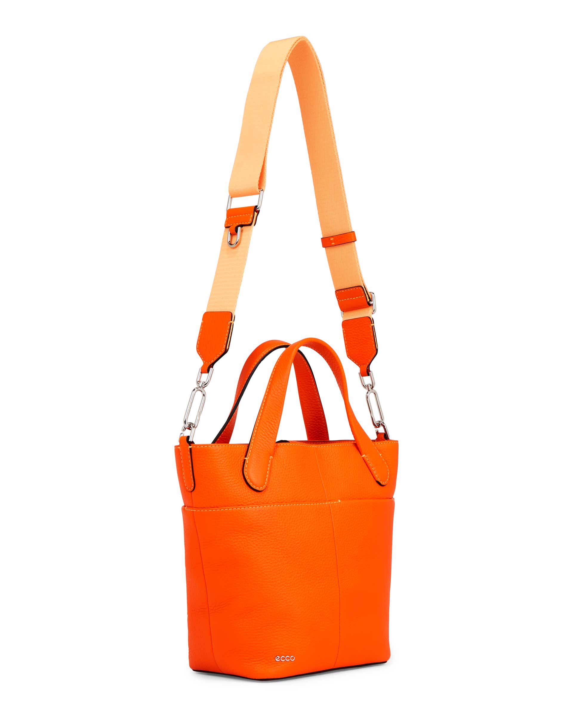 ECCO Tote Pebbled レザートートバッグ | オレンジ