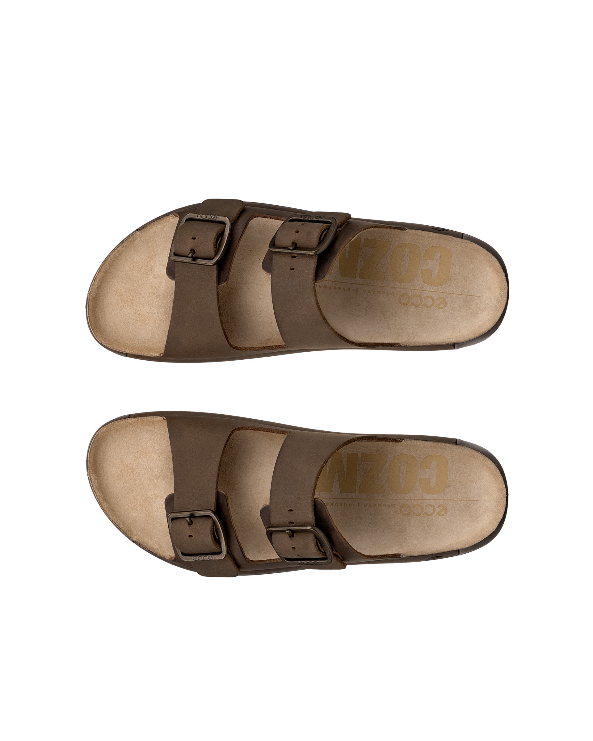 ECCO® Cozmo Herren Nubuksandale mit zwei Riemen - Braun - Top left pair